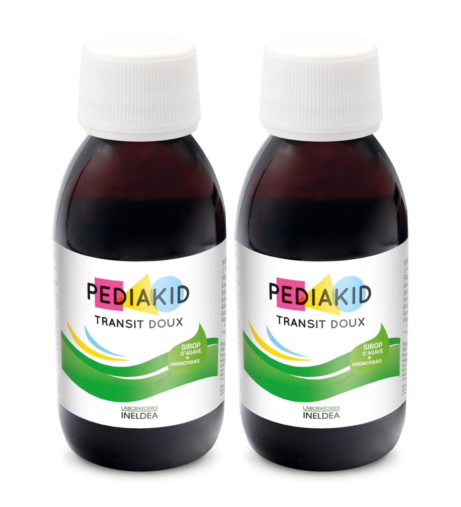PEDIAKID - Pediakid Transit Soft Natural Food Supplement - Exclusive Agave Syrup Formula - Helps to Gently Regulate Transit - Natural Apple Aroma - Pack of 2 x 125 ml Bottles - Buy Online on GoSupps.com