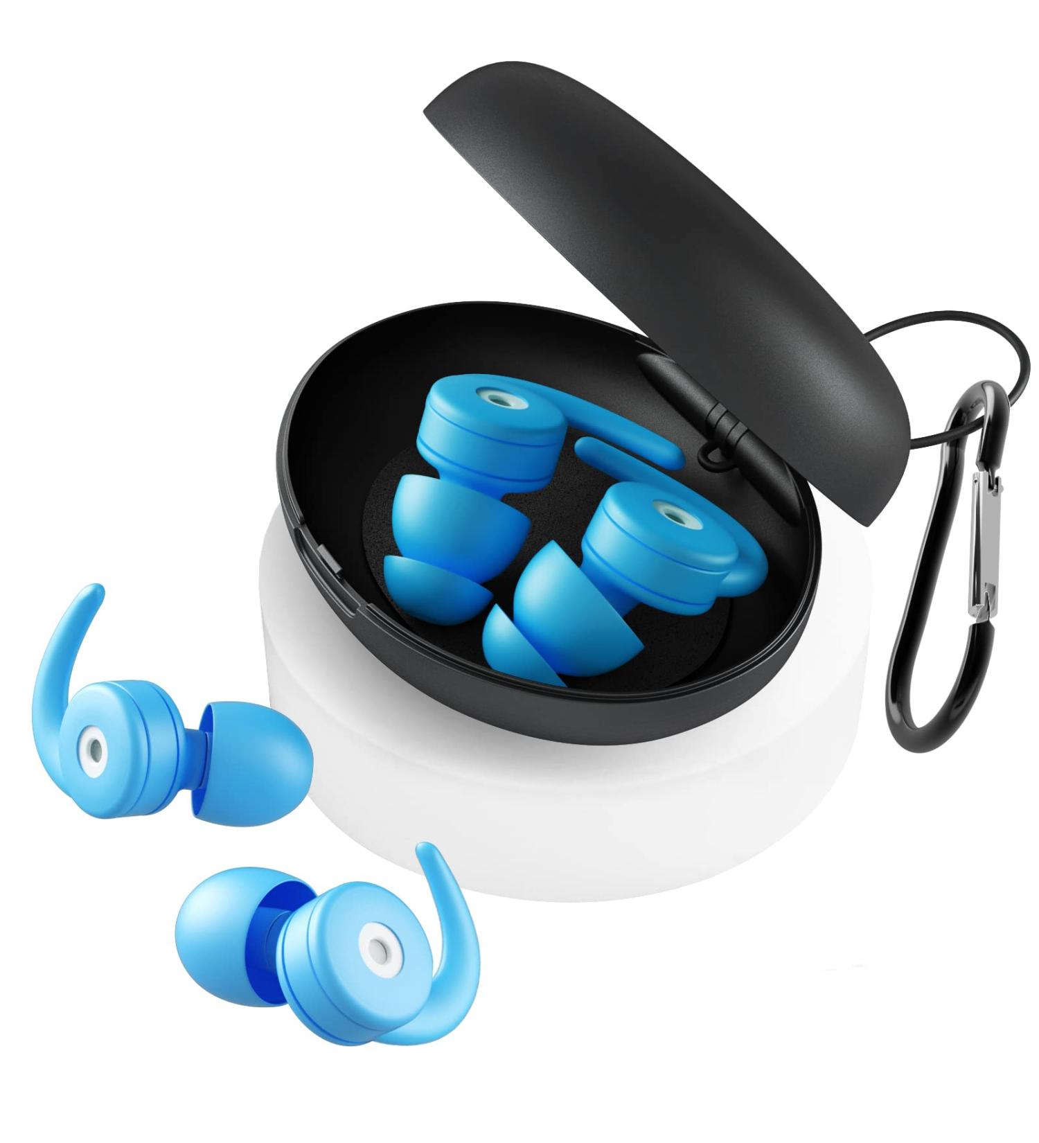 Sleeping and Concert Ear Plugs - 2 Pairs, 25-33db Noise Reduction, Reusable Silicone with 5 Ear Tip Sizes - Blue - Buy Online on GoSupps.com