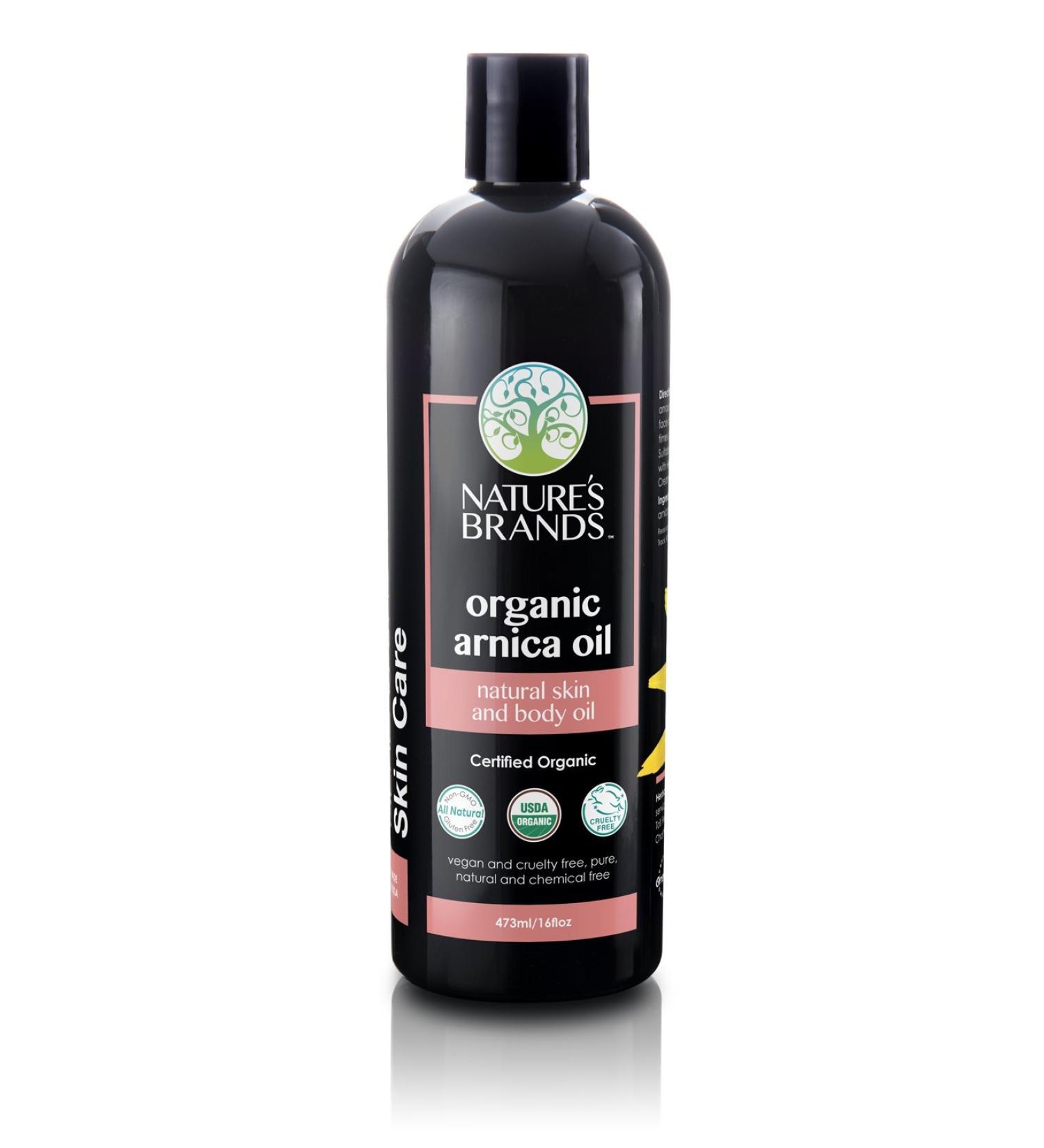 Organic Arnica Carrier Oil - 16oz BPA-Free Plastic | Herbal Choice Mari | 100% Pure & Natural International Shipping - Buy Online on GoSupps.com