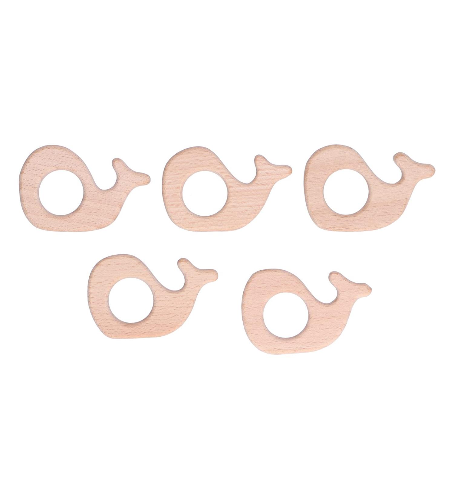 Shanrya Baby Teething Ring Set - 5pcs DIY Wooden Pacifier Chain & Childhood Disease Toys - Ideal for Jewelry Accessories - Buy Online on GoSupps.com
