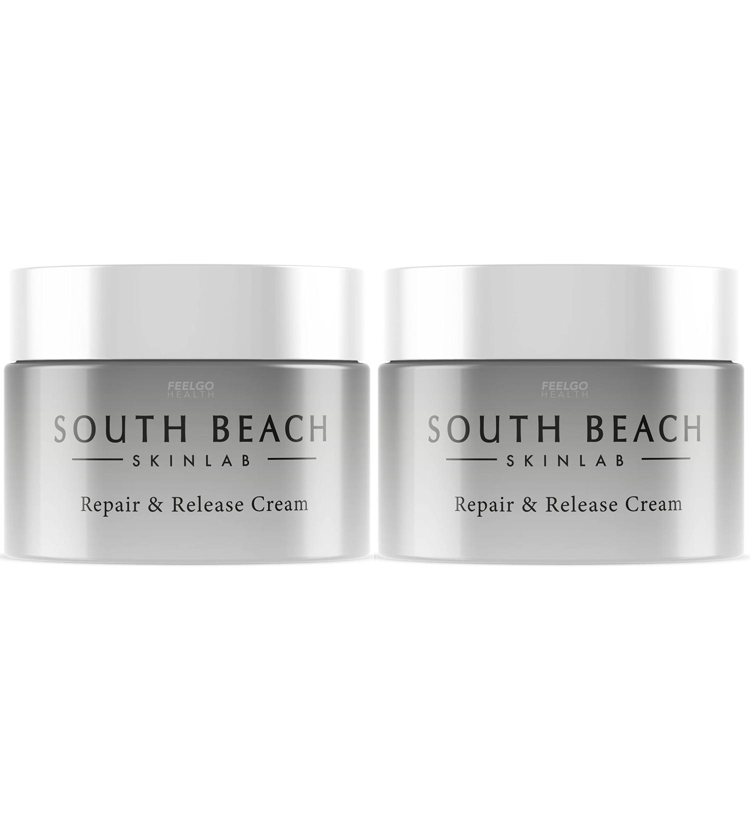 (2 Pack) South Beach Cream - SouthBeach Advanced Antiwrinkle South Beach Repair and Release Cream South Beach Skin Lab Neck Firming Cream SkinCare all in One Anti-Aging Peptide Cream For 60 Days