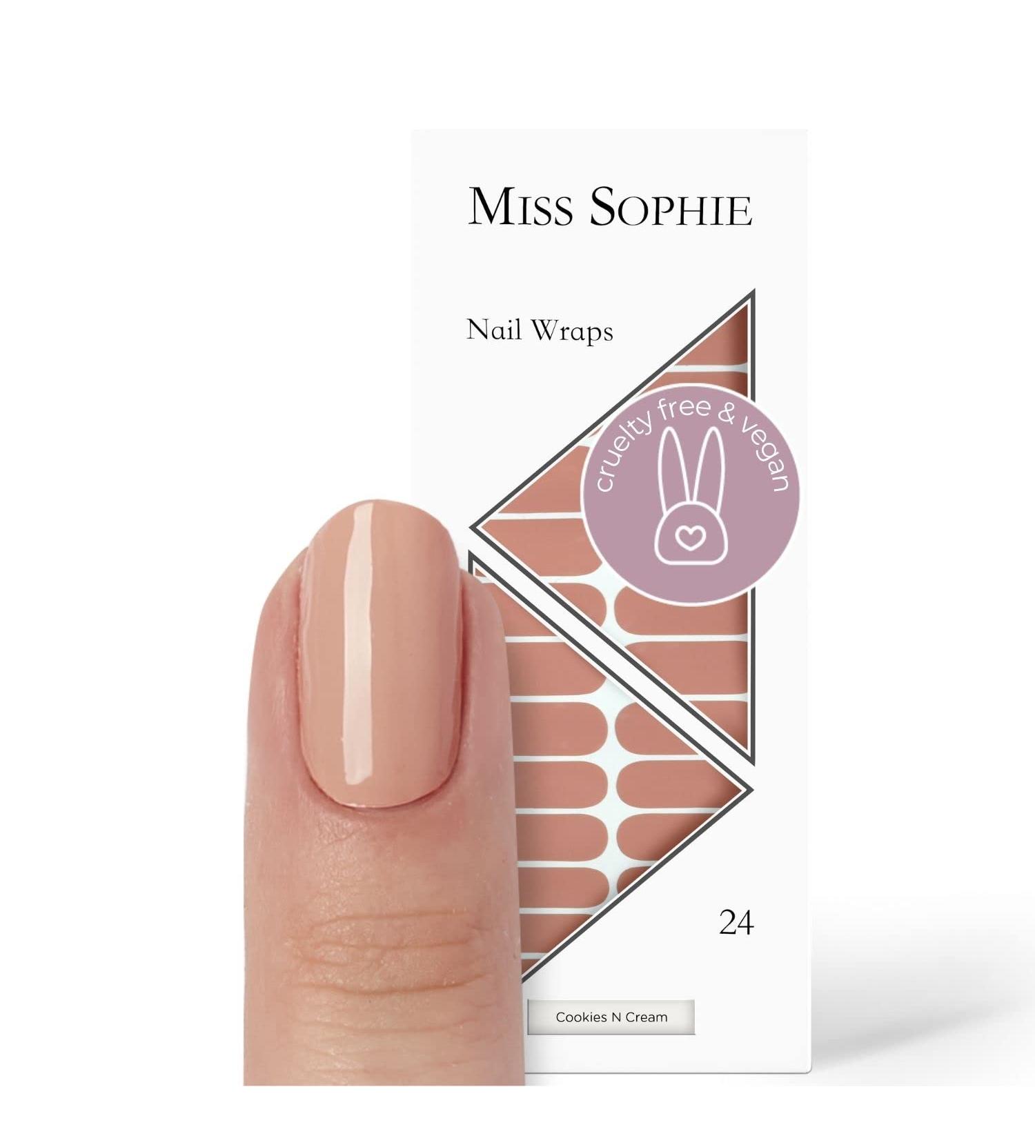 Miss Sophie Cookies N Cream Nail Foils - 24 Ultra-Thin Strips for Fingernails & Toenails - Buy Online on GoSupps.com