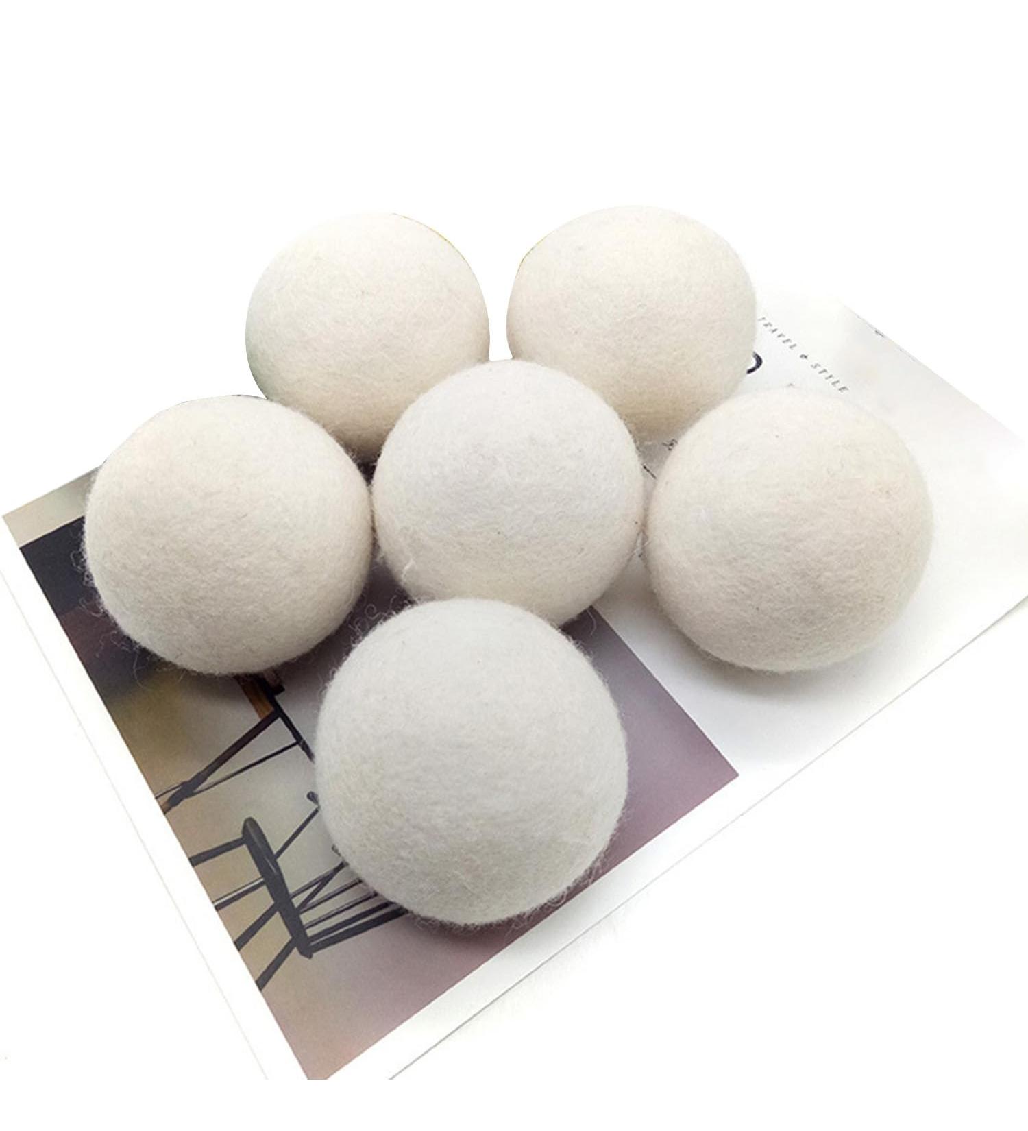 6-Pack Wool Dryer Balls Reusable Tumble Dryer Balls Organic Fabric Softener Alternative Reduce Drying Time Noise Static-Cling & Wrinkles with No Bad Odor - Buy Online on GoSupps.com