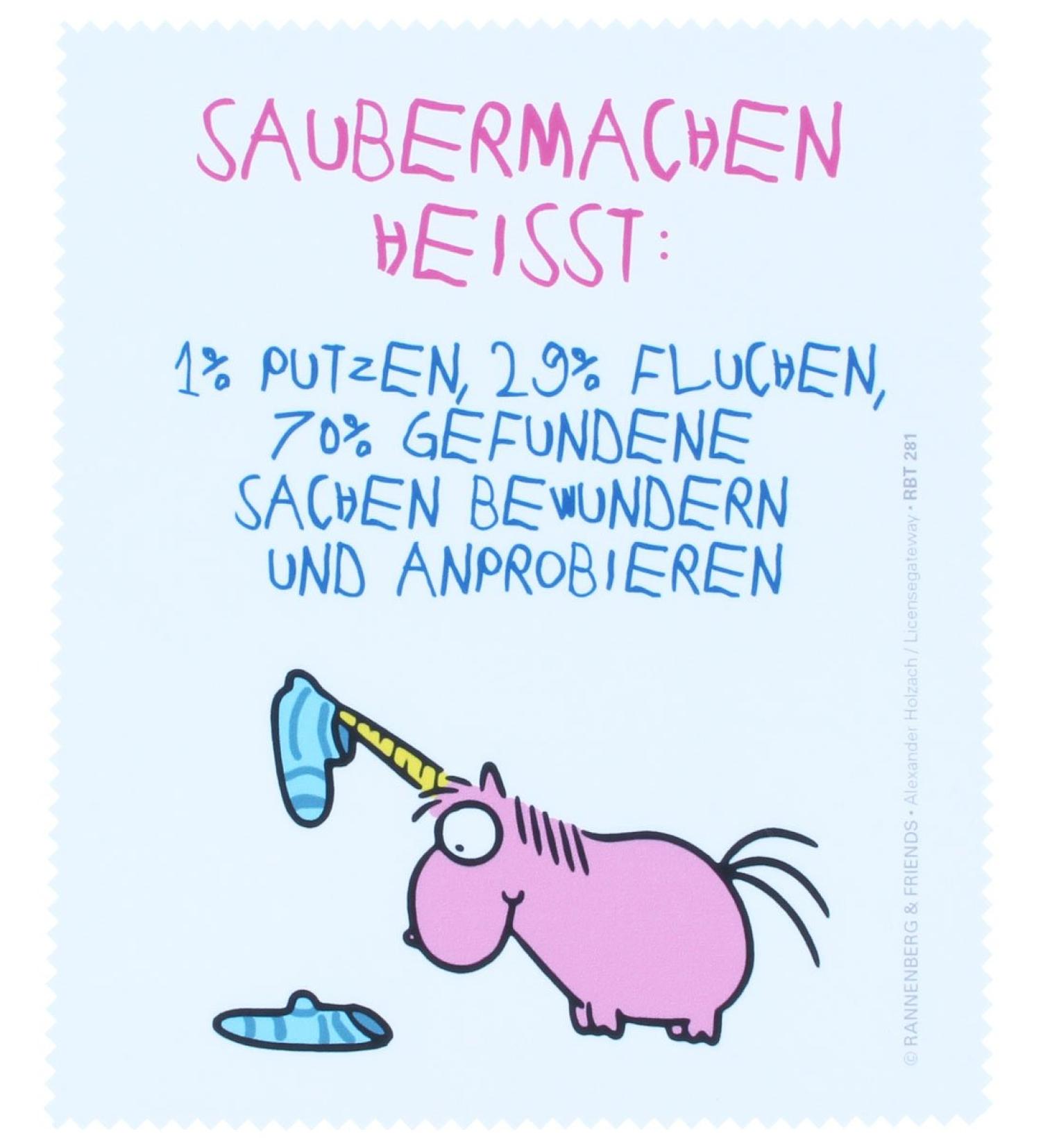 Glasses cleaning cloth - Unicorn "Cleaning" 15x18cm