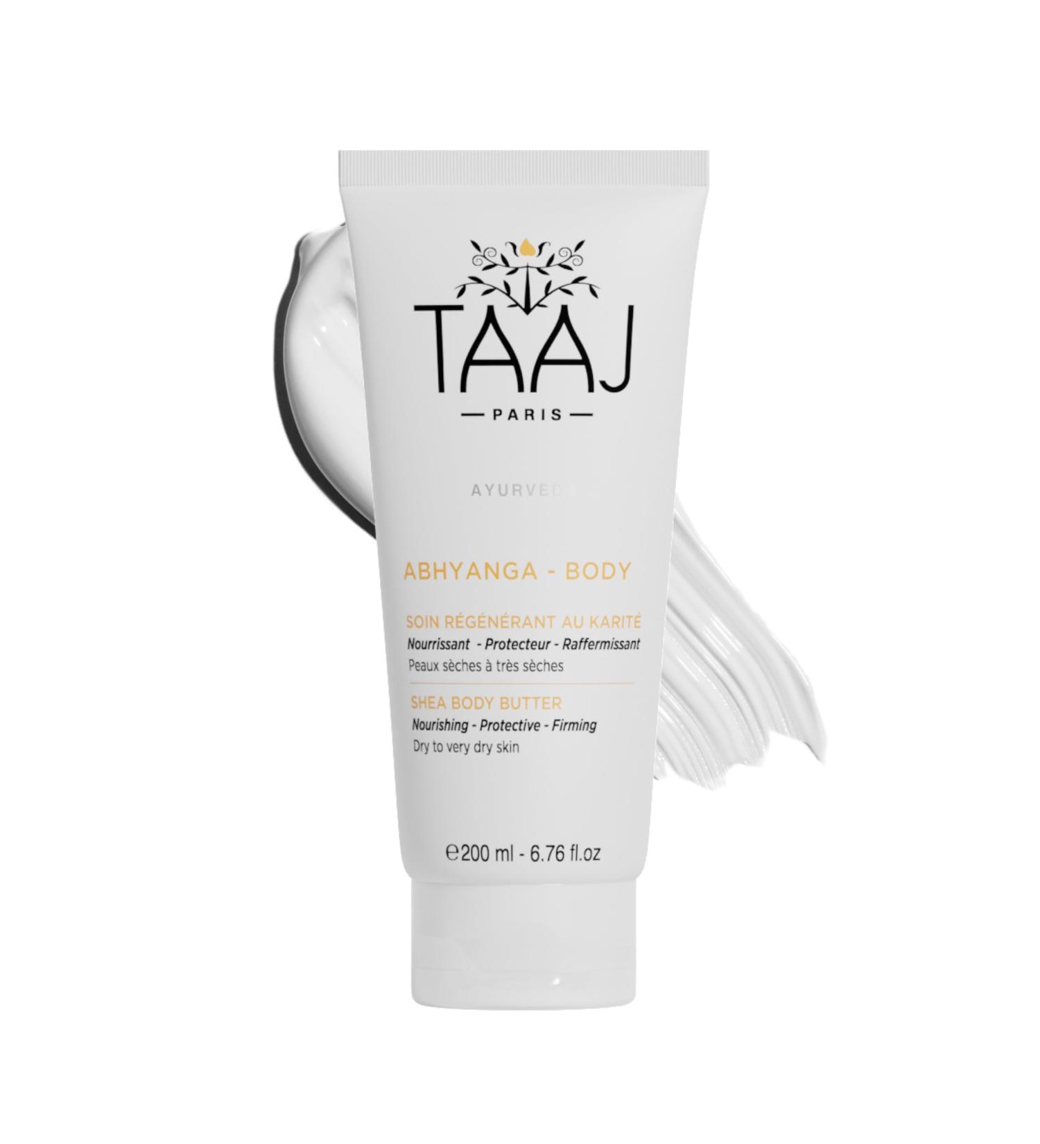 TAAJ | Soin R g n rant au Karit - ABHYANGA | Soin Nourrissant Protecteur & Raffermissant pour peaux s ches | Apporte Confort & Souplesse | Prot ge du Dess chement | Vegan | 200 ml - Buy Online on GoSupps.com