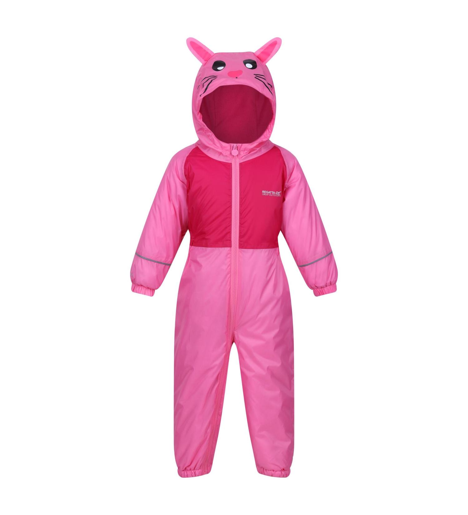 Regatta Children's Mudplay III Waterproof Insulated All-in-one Suit - 4-5 Years - Pretty Pink Rabbit - Buy Online on GoSupps.com