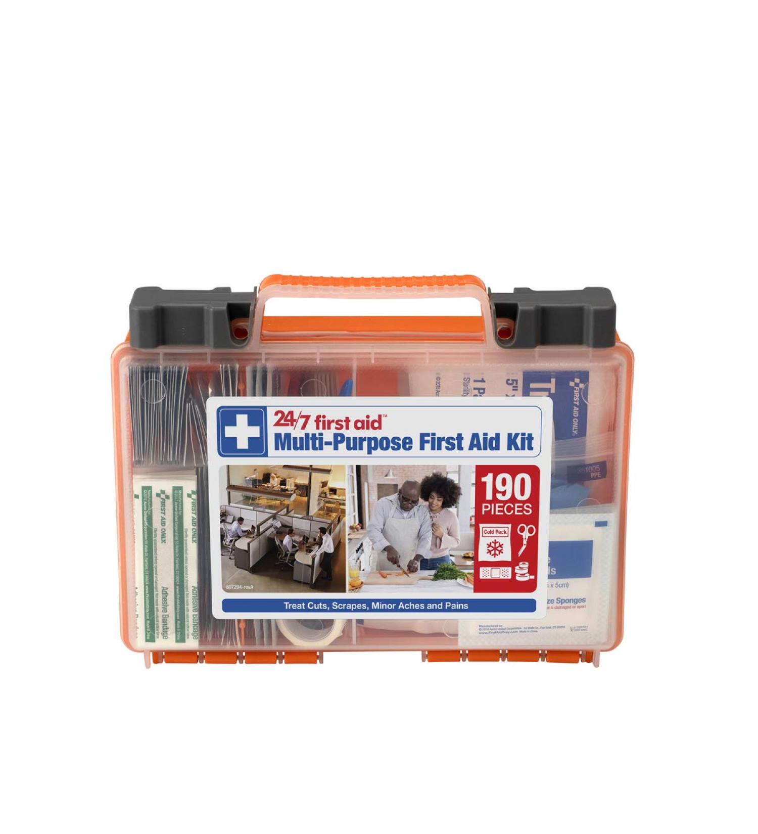 190 Piece First Aid Kit - Plastic Case | Essential Emergency Medical Supplies - Buy Online on GoSupps.com