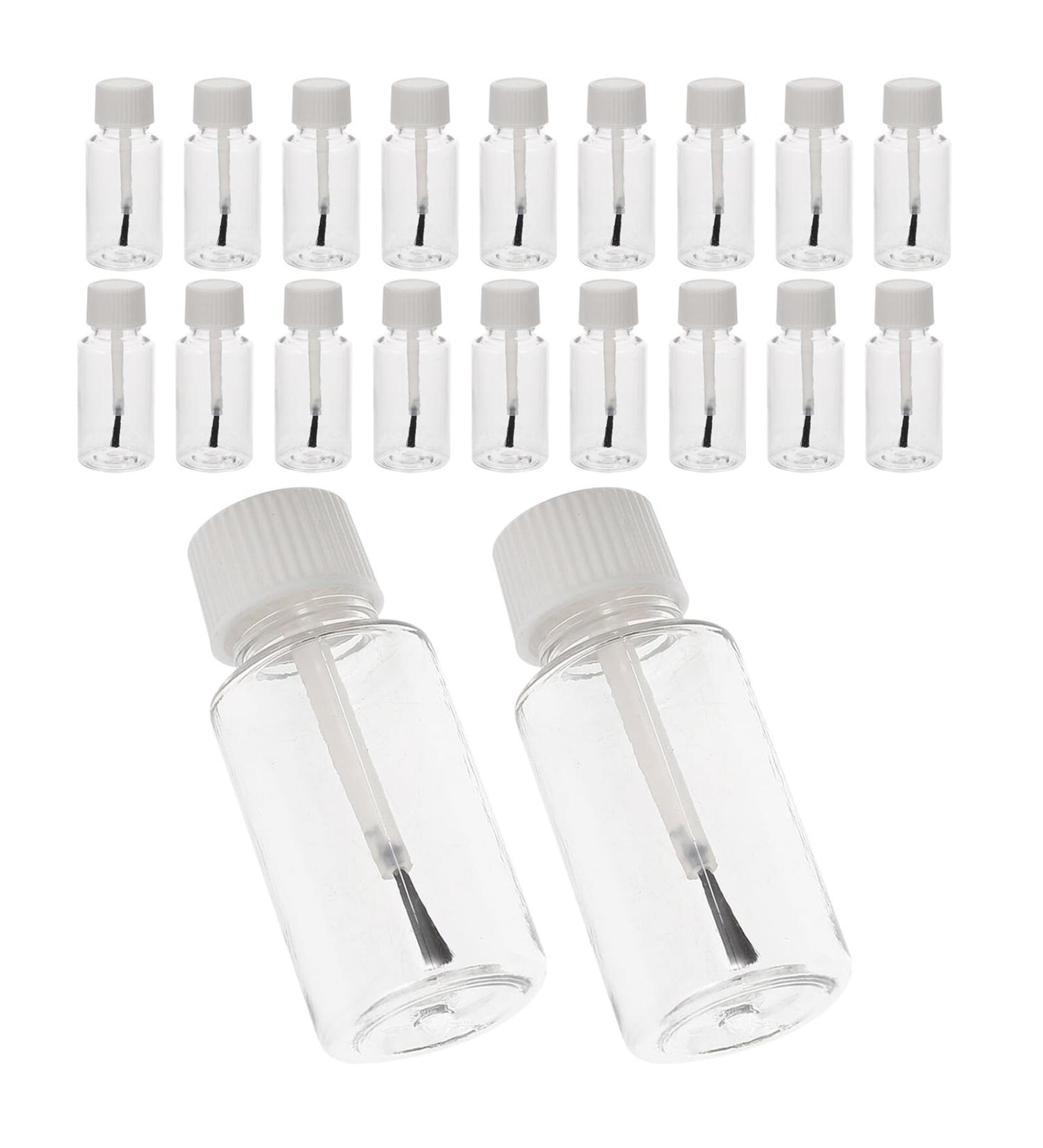 Mobestech Lot de 20 Flacons Vides 20 Ml en Plastique Pet Transparents avec Pinceau Blanc Rechargeables pour Huile Cuticules et Vernis Ongles Contenants Portables pour Nail Art et - Buy Online on GoSupps.com
