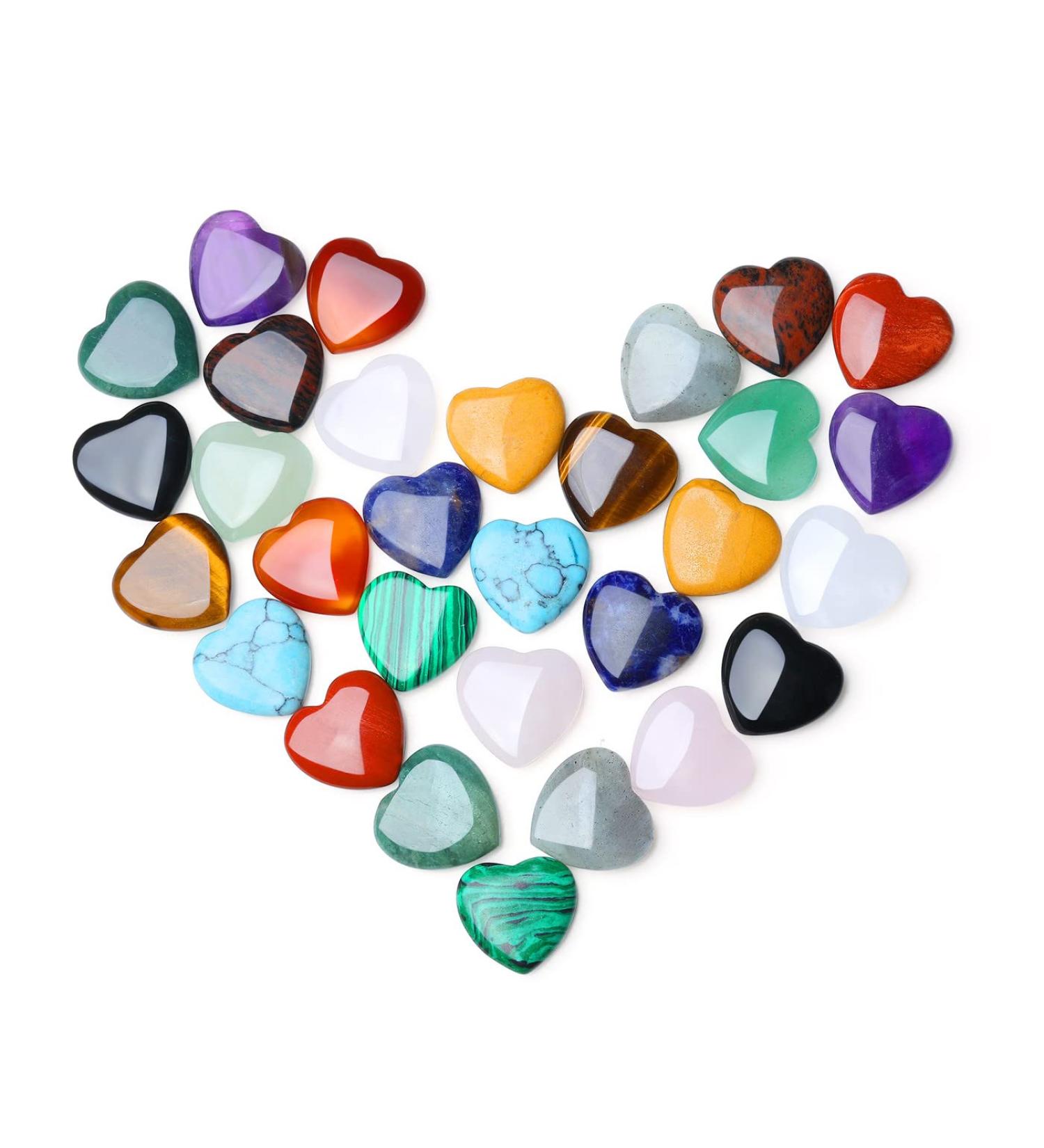XIANNVXI 15 Pcs Healing Crystals Heart Gemstones - Natural Reiki Chakra Stones for Love, Healing, and Balance - Multi Assorted Crystals - 15pcs - Buy Online on GoSupps.com