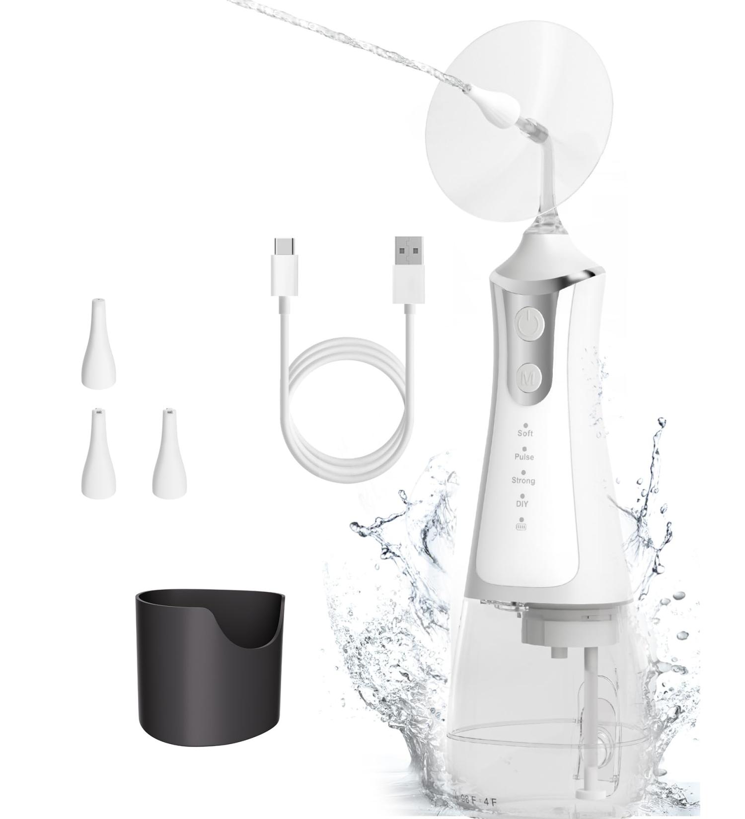 Ear Wax Removal Kit - Electric Ear Cleaner & DIY Water Pressure System | Safe & Efficient Ear Irrigation Tool for Earwax Removal (White - Buy Online on GoSupps.com