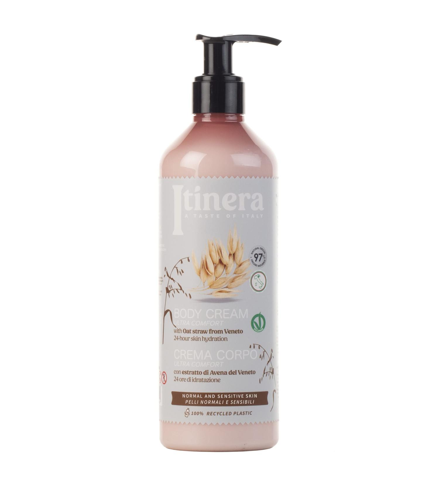 sarcia.eu ITINERA Cream Body Lotion for Normal and Sensitive Skin with Veneto Oats 97% Natural Ingredients 370 ml - Pack of 3 - Buy Online on GoSupps.com