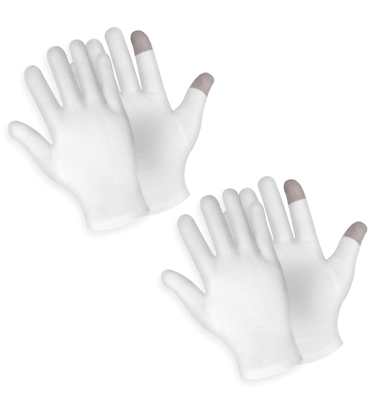 Dimeho 2 Pairs Touch Screen Moisturizing Gloves SPA Gloves for Dry Hands White Cotton Gloves for Sleeping Moisturizing Night Gloves for Rough Cracked Dry Chapped Hands Skin - Buy Online on GoSupps.com