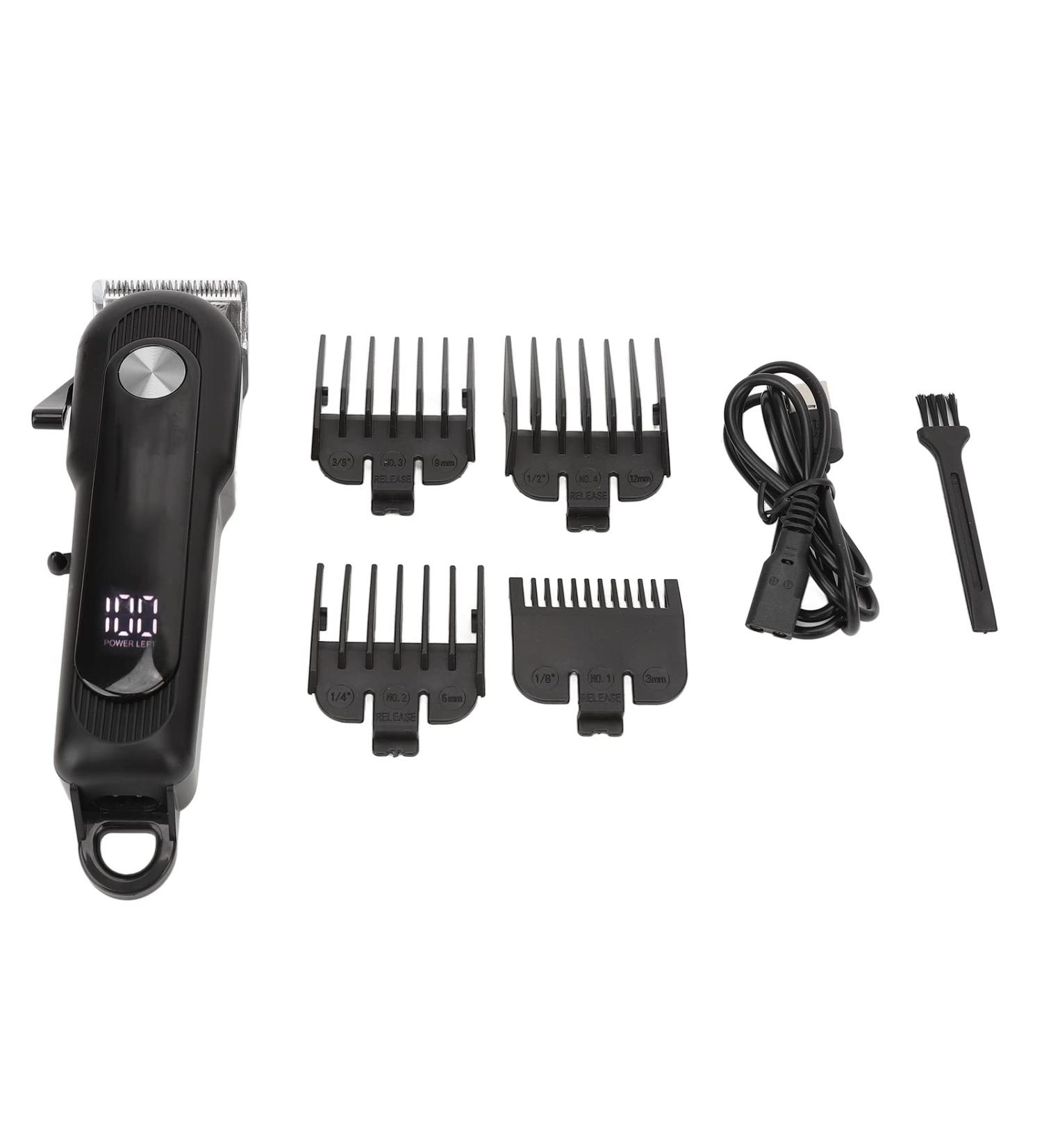 Electric Hair Trimmer LED Display Comfortable Feel Hair Clippers with Cleaning Brush for Household - Buy Online on GoSupps.com