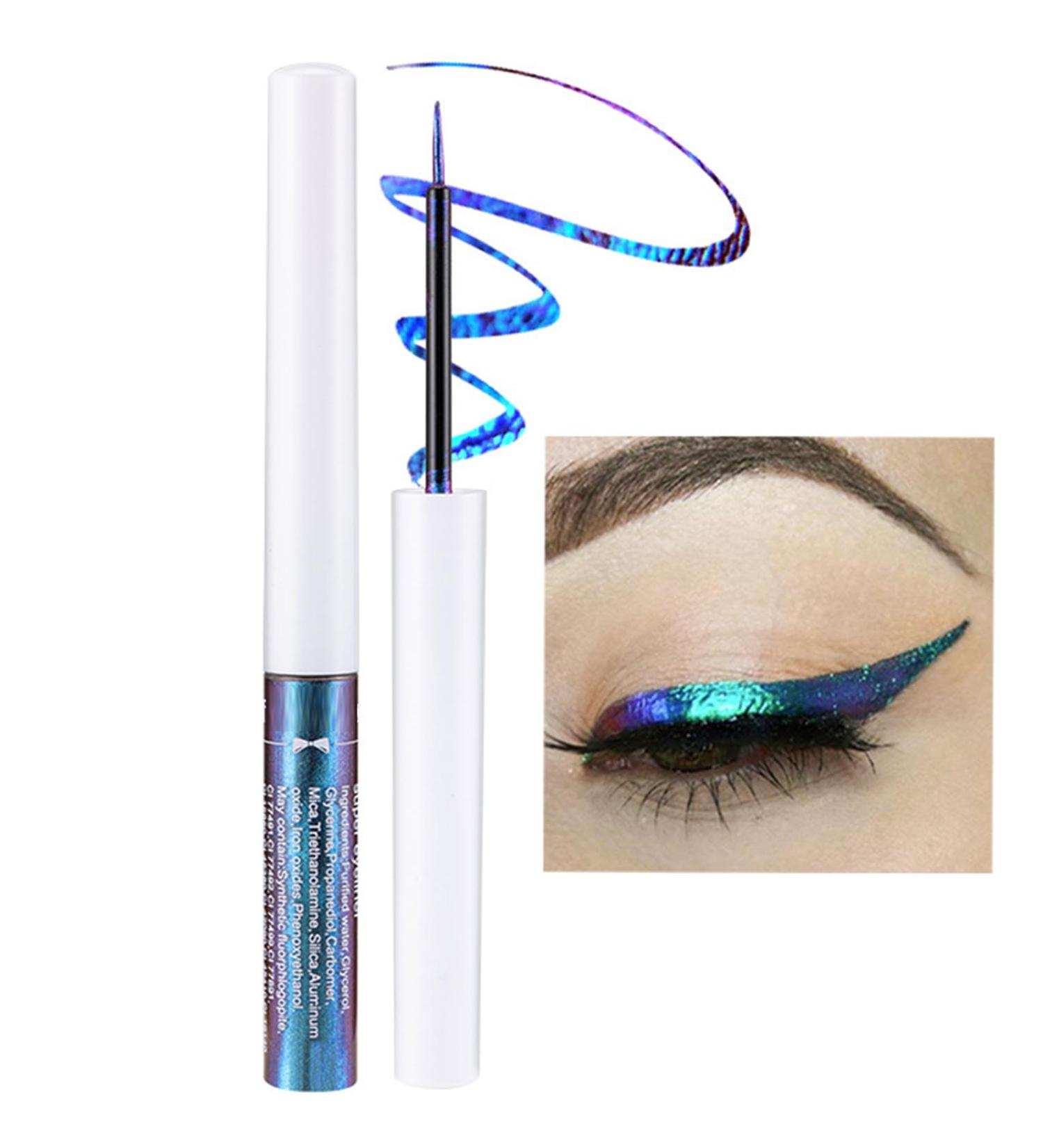 HERBENJOY Chameleon Metallic Liquid Eyeliner - Blue Holographic Glitter (#04) - Buy Online on GoSupps.com