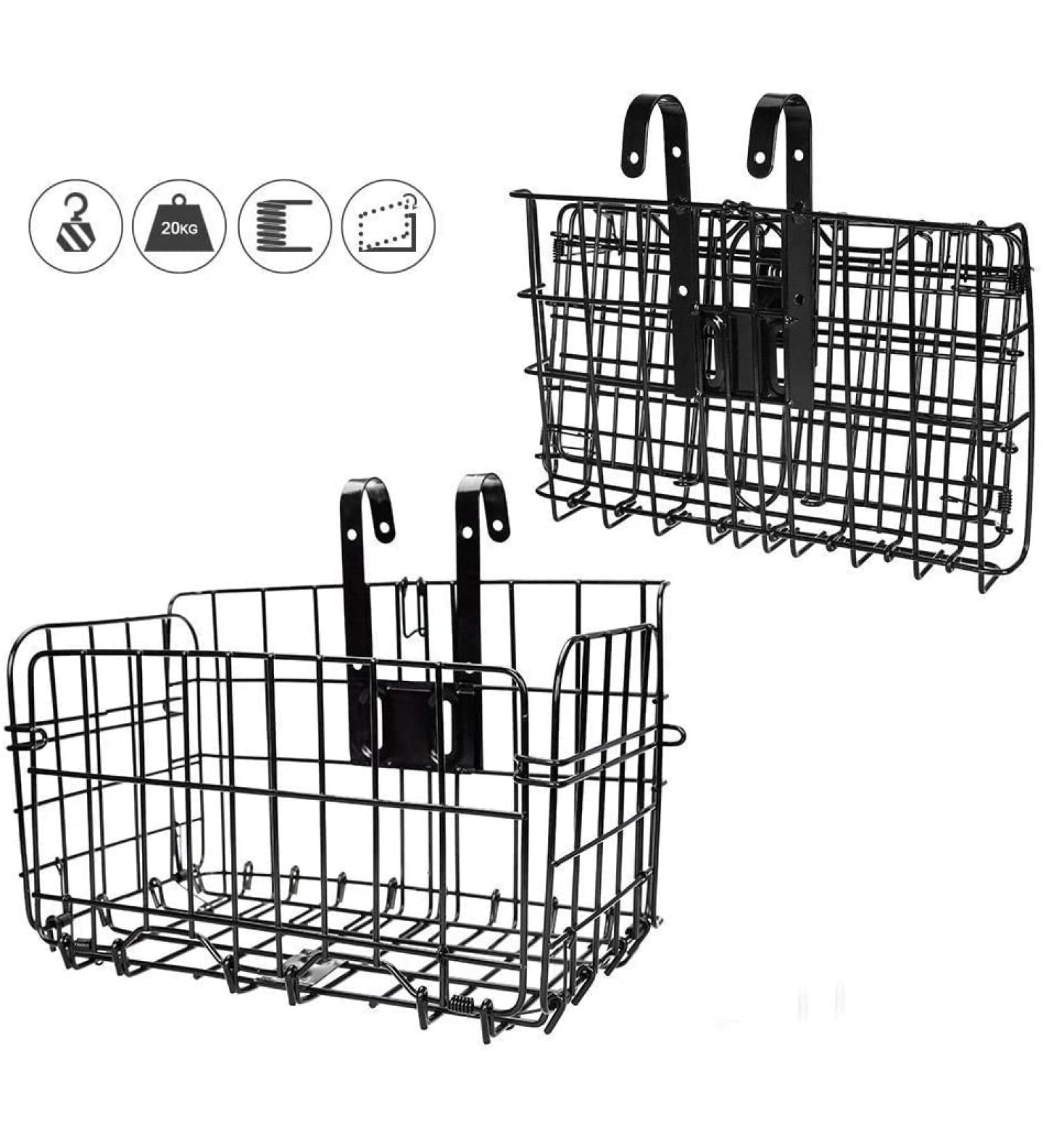 HOMEE Folding Rear Bike Basket - Detachable Front Bag for Mountain Bike - Cargo Rack Accessory - Black - Buy Online on GoSupps.com