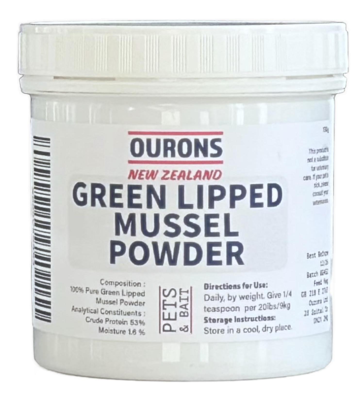 Ourons Green Lipped Mussel Powder For Dogs - 130g Natural GLM from New Zealand - Buy Online on GoSupps.com