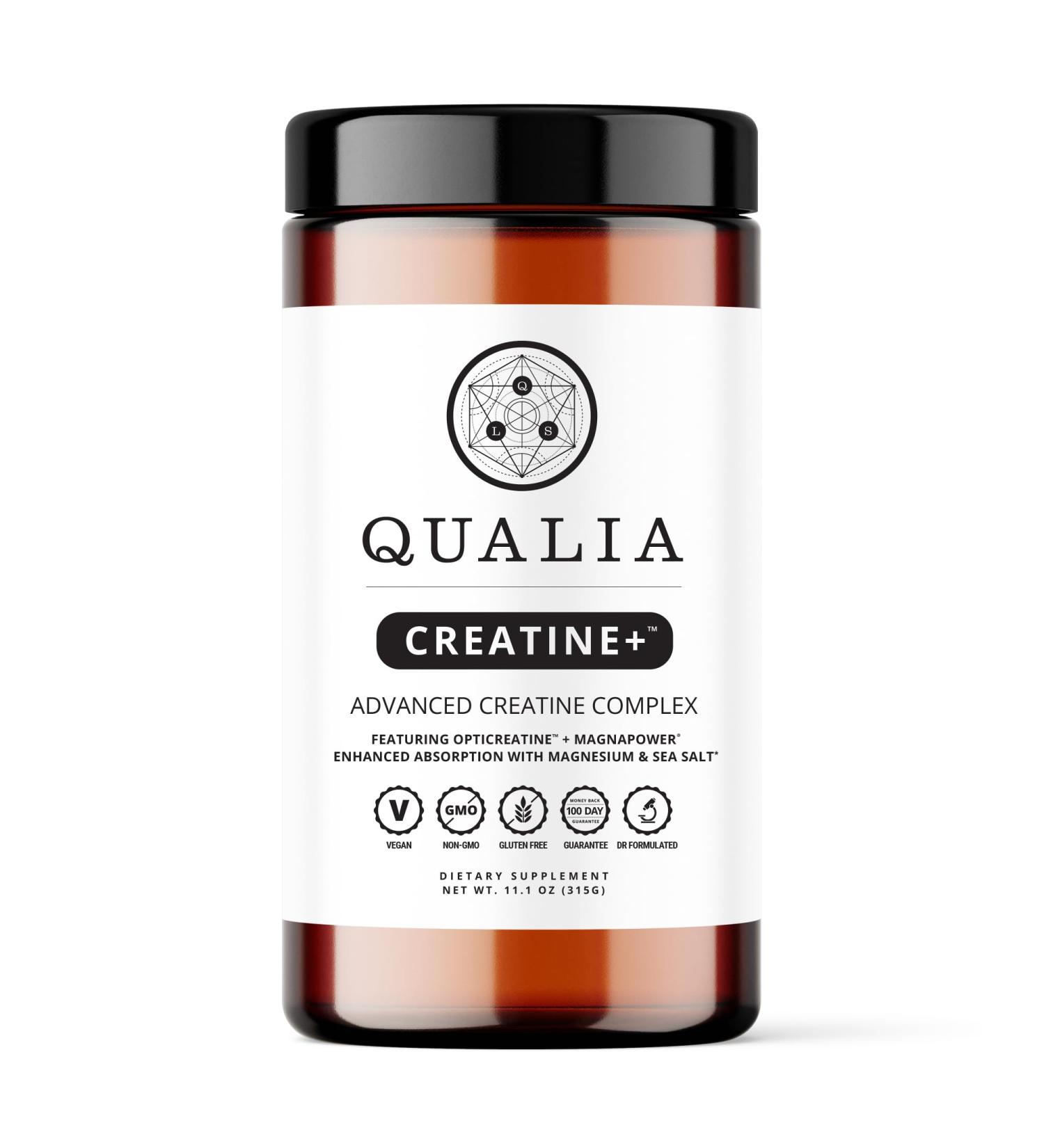 Qualia Creatine | Advanced Creatine Complex | 2 Creatine Sources + Magnesium | Optimized Creatine Absorption | Muscle Performance Brain Function & Healthy Aging - Buy Online on GoSupps.com