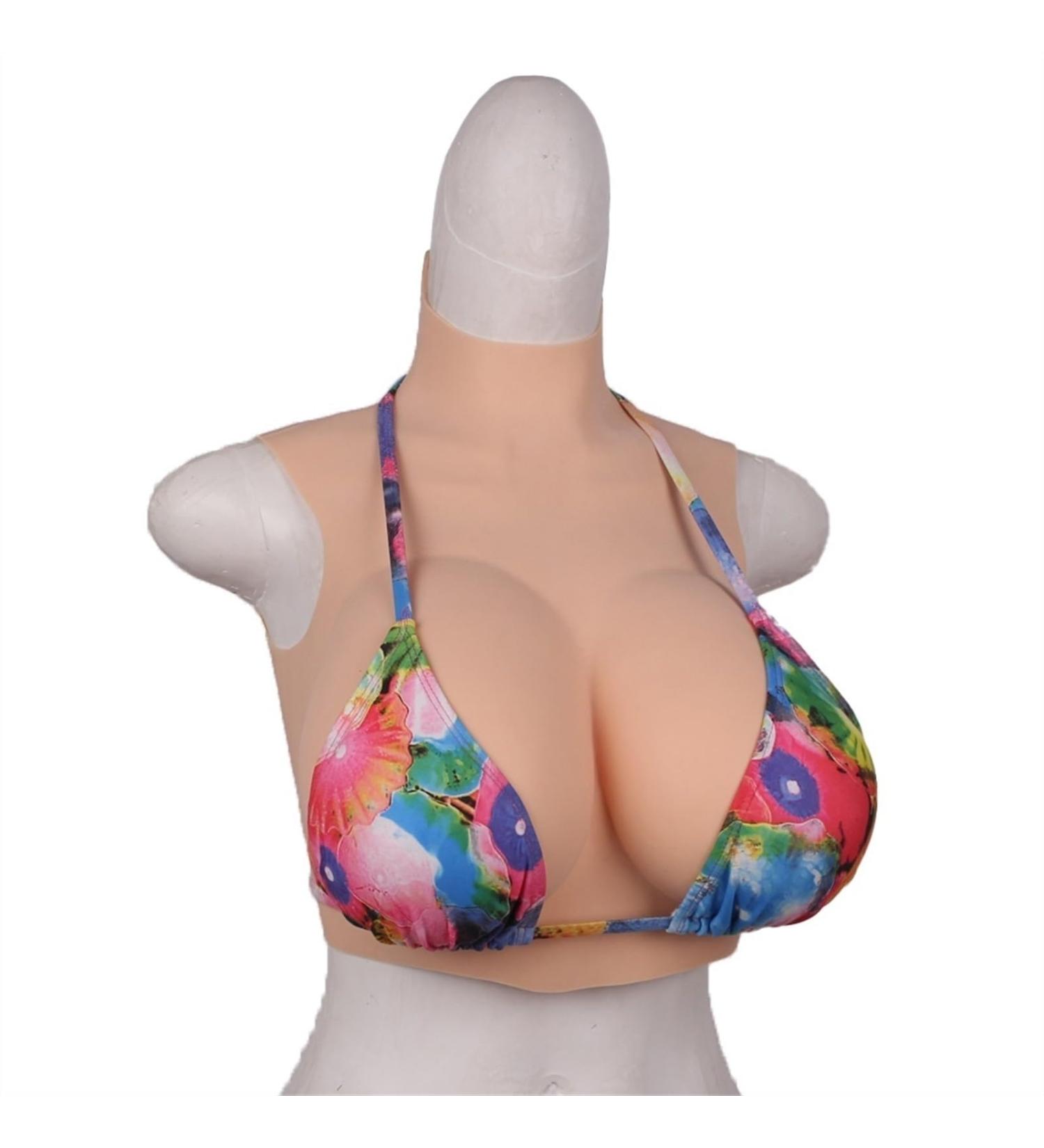 High Collar Half-Length Realistic Silicone Fake Breasts for Halloween Christmas Mastectomy Weddings & Cosplay - Yellow Skin (G 1670g) - Buy Online on GoSupps.com