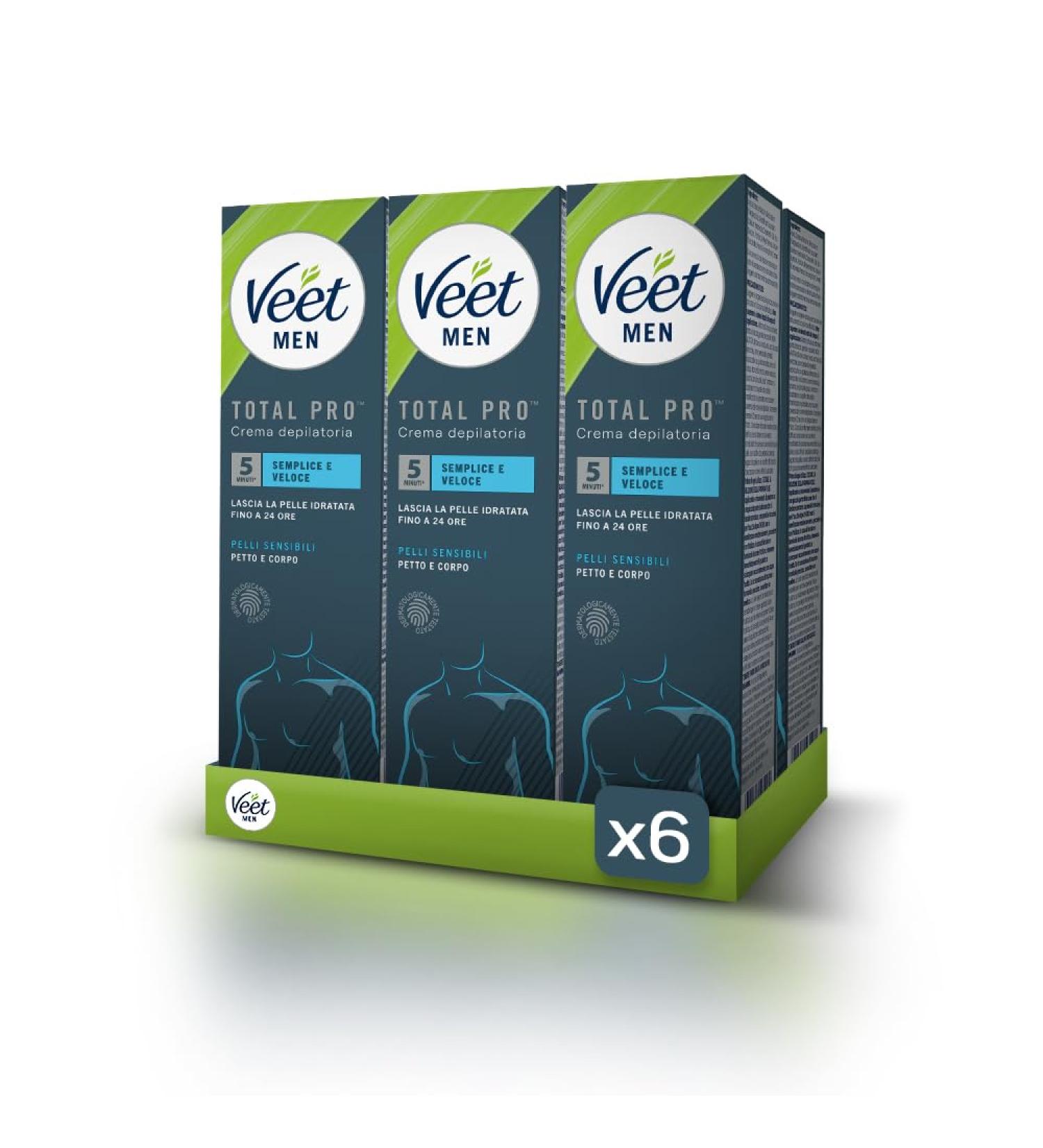  Veet Veet Men Hair Removal Cream for Men Sensitive Skin 200 ml 6 Packs Maxi - Buy Online on GoSupps.com