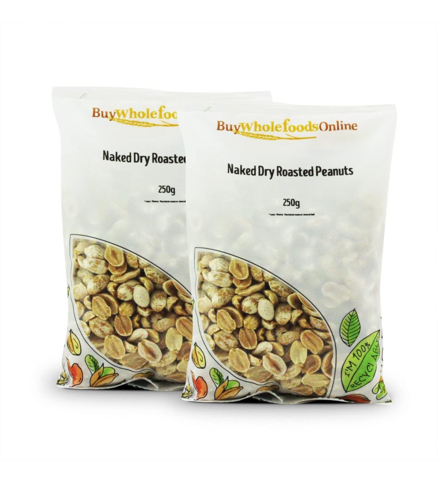 Naked Dry Roasted Peanuts 500g (BWFO)