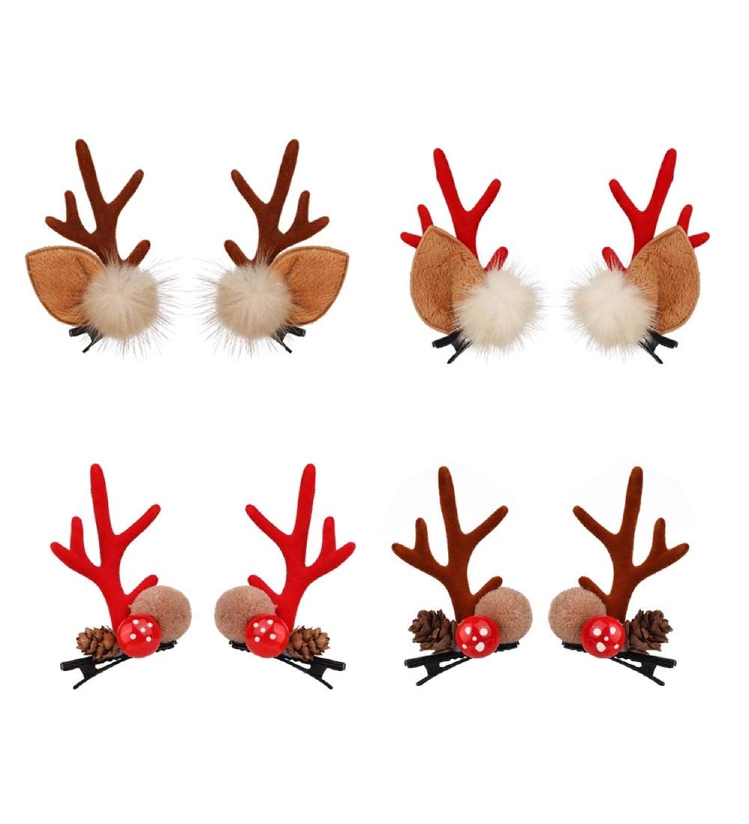 WZX Cutie Hair Clips 4 Pairs Christmas Hairpins Hair Accessories Gift for Decoration Ornament Party for Kids Girls Family - Buy Online on GoSupps.com