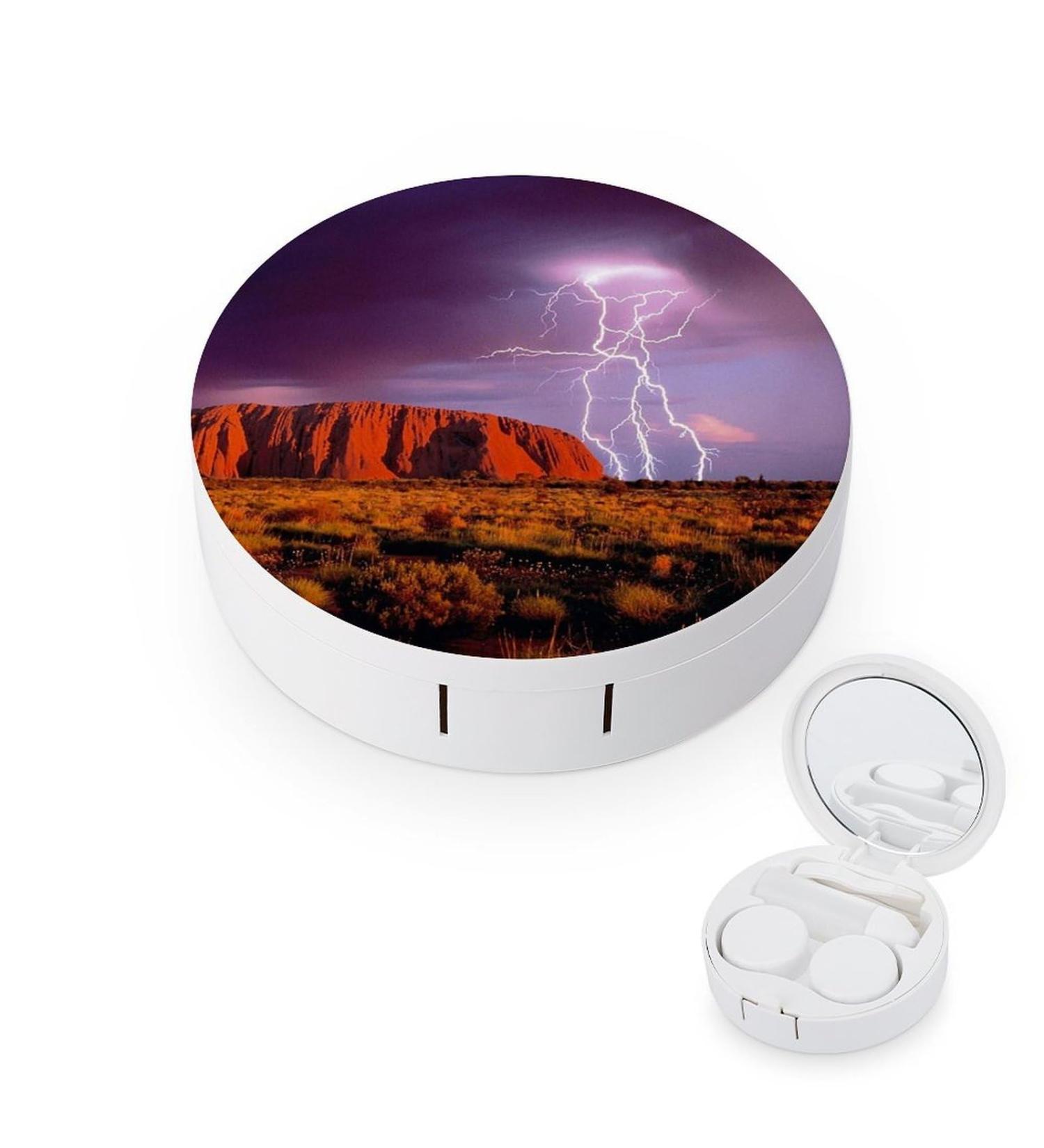 Rocks Desert Storm Contact Lens Travel Kit - Portable Cute Contact Box with Mirror for Daily Outdoor Use - Buy Online on GoSupps.com