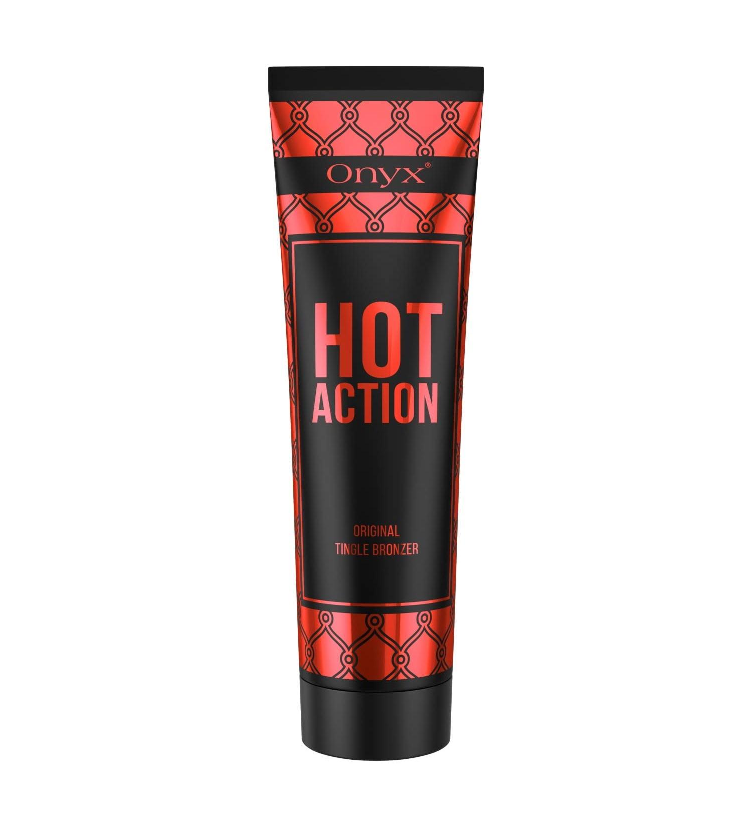 Onyx Hot Action Tingle Tanning Lotion with Bronzer - Insanely Dark Tan & Melanin Boost - Buy Online on GoSupps.com