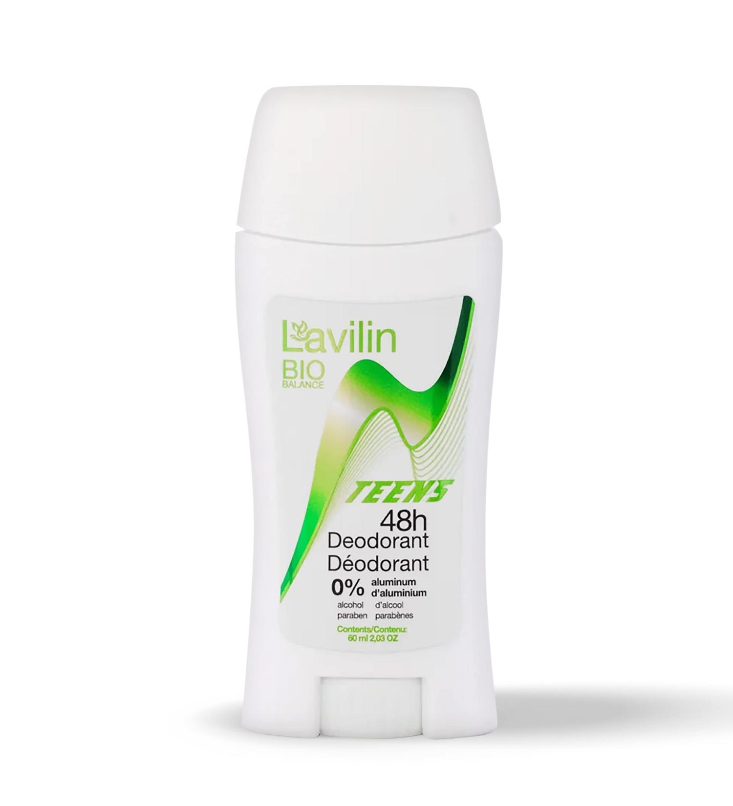 Lavilin Natural Aluminum-Free Deodorant Stick for Teens - Up to 48 Hours of Protection - Natural Formula - 60ml - Buy Online on GoSupps.com