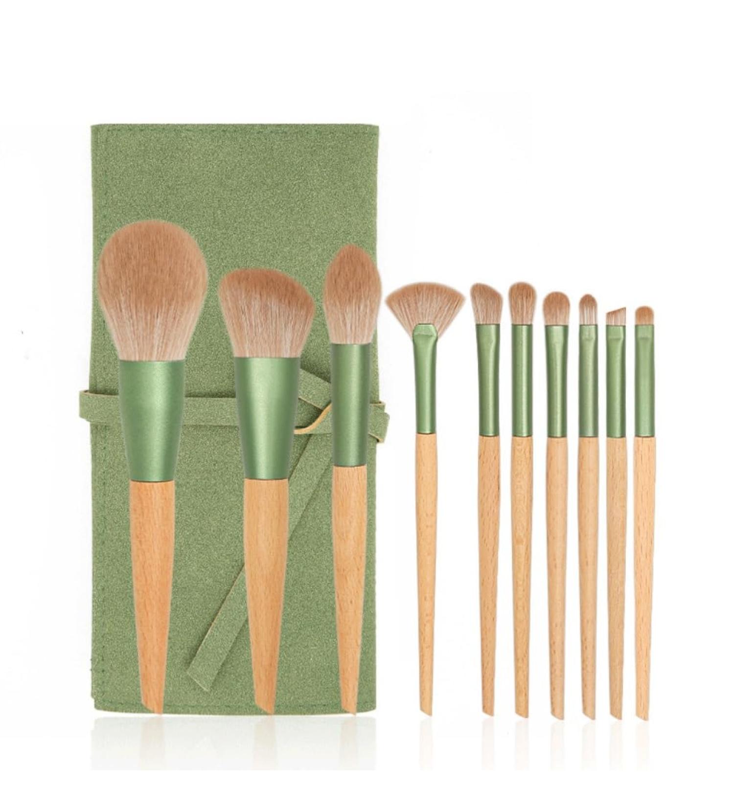 10 Pieces Qingluo Makeup Brush Set - Complete Beauty Tools with Loose Powder Brush & Universal Brushes for Flawless Makeup - Buy Online on GoSupps.com