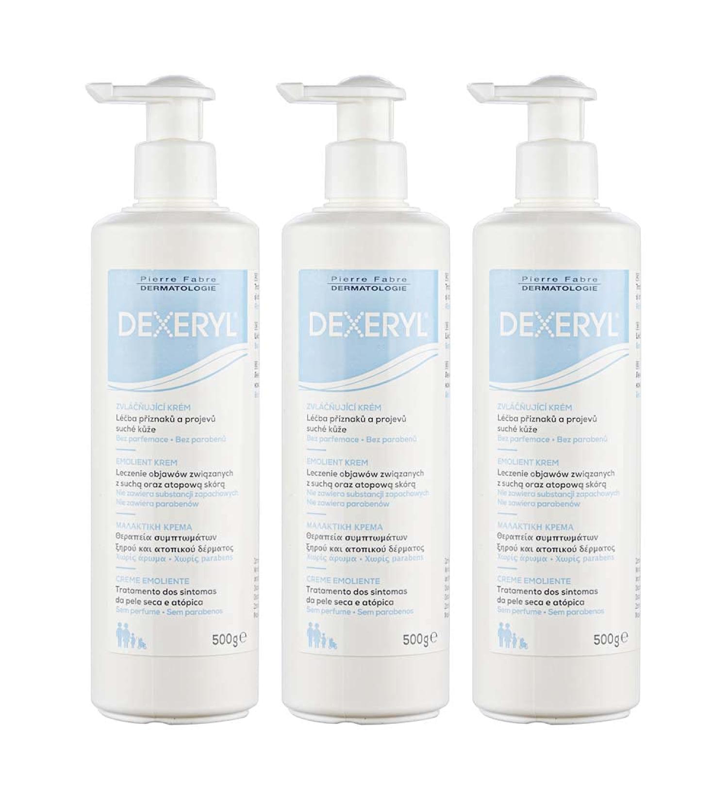Dexeryl Cream 3x500g - Expert Care for Dry Skin Neurodermatitis Relief Paraben-Free & Fragrance-Free - Buy Online on GoSupps.com