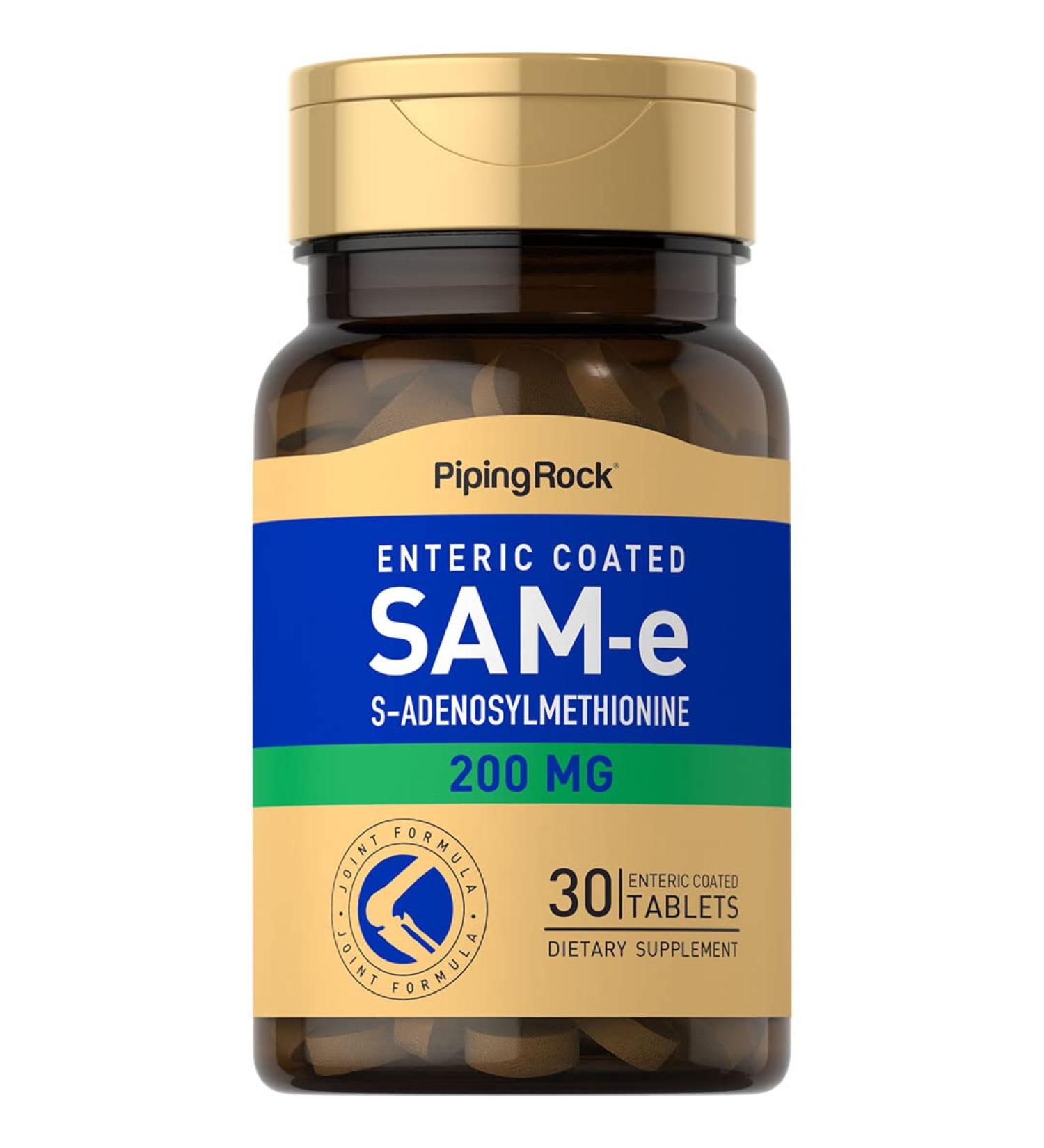 Piping Rock SAM-e 200mg 30 Tablets Joint Formula Supplement | Vegetarian Non-GMO Gluten Free - Buy Online on GoSupps.com
