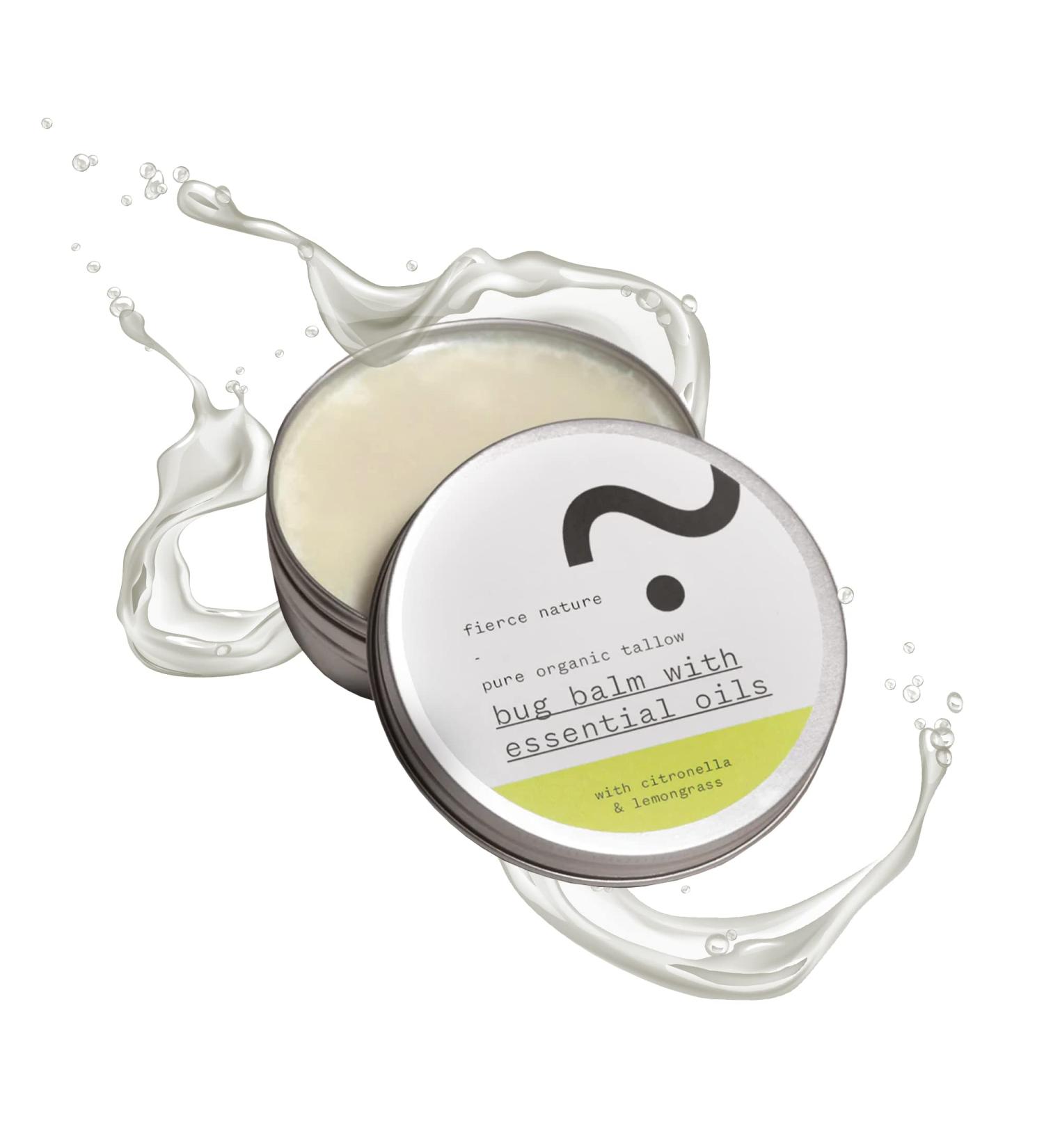 Bug Balm with Essential Oils Natural Tallow Balm with Citronella Vitamin-Rich Body and Hand Balm Men and Women Nourishing Bug Body Balm Light Lemongrass Scent 100g - Fierce Nature - Buy Online on GoSupps.com