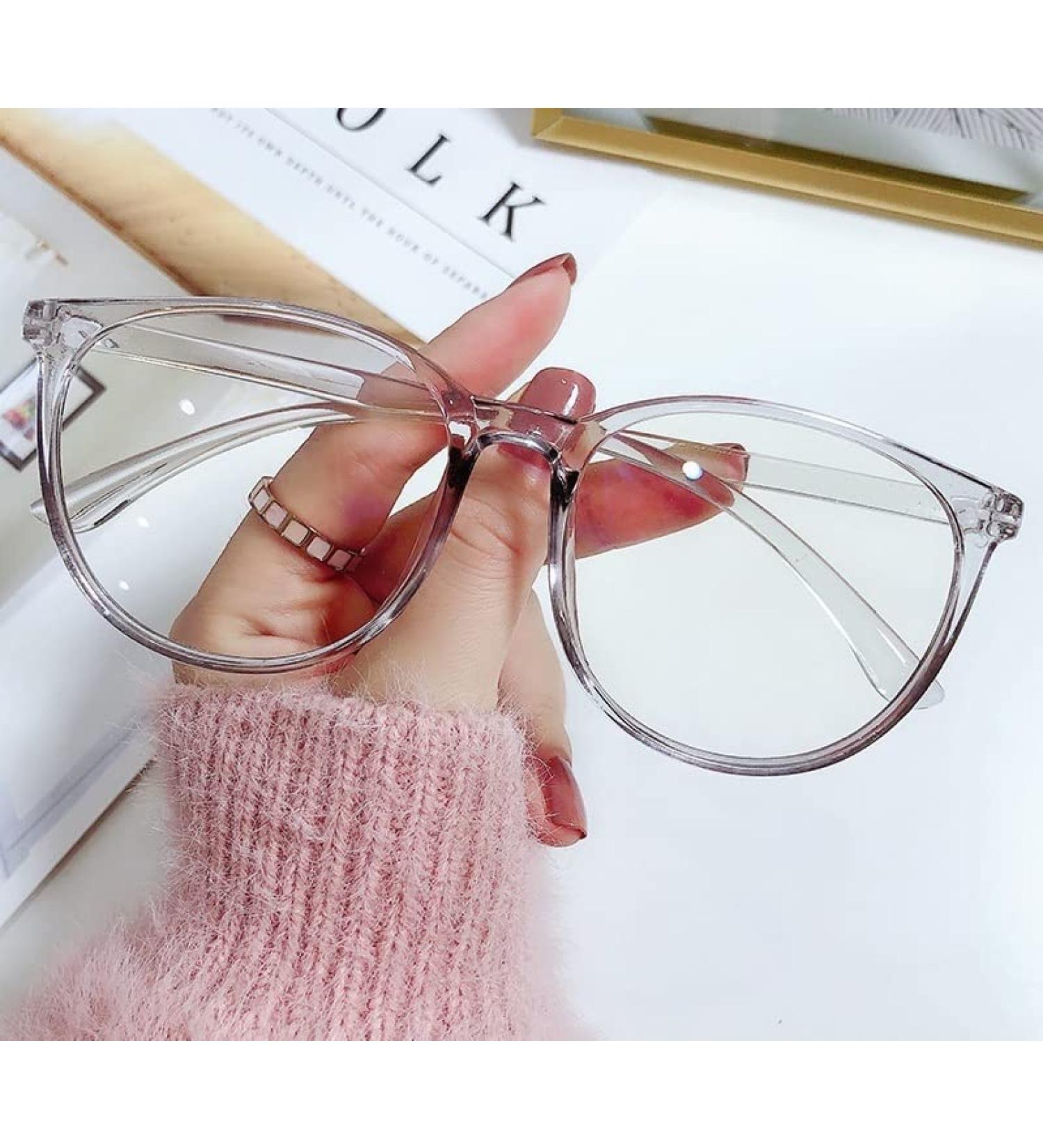LTSRLL Trendy TR90 Retro Oval Blue Light Reading Glasses for Women - Cute Classic HD Anti-Eye Load Computer Readers (+100 Light Gray) - Buy Online on GoSupps.com