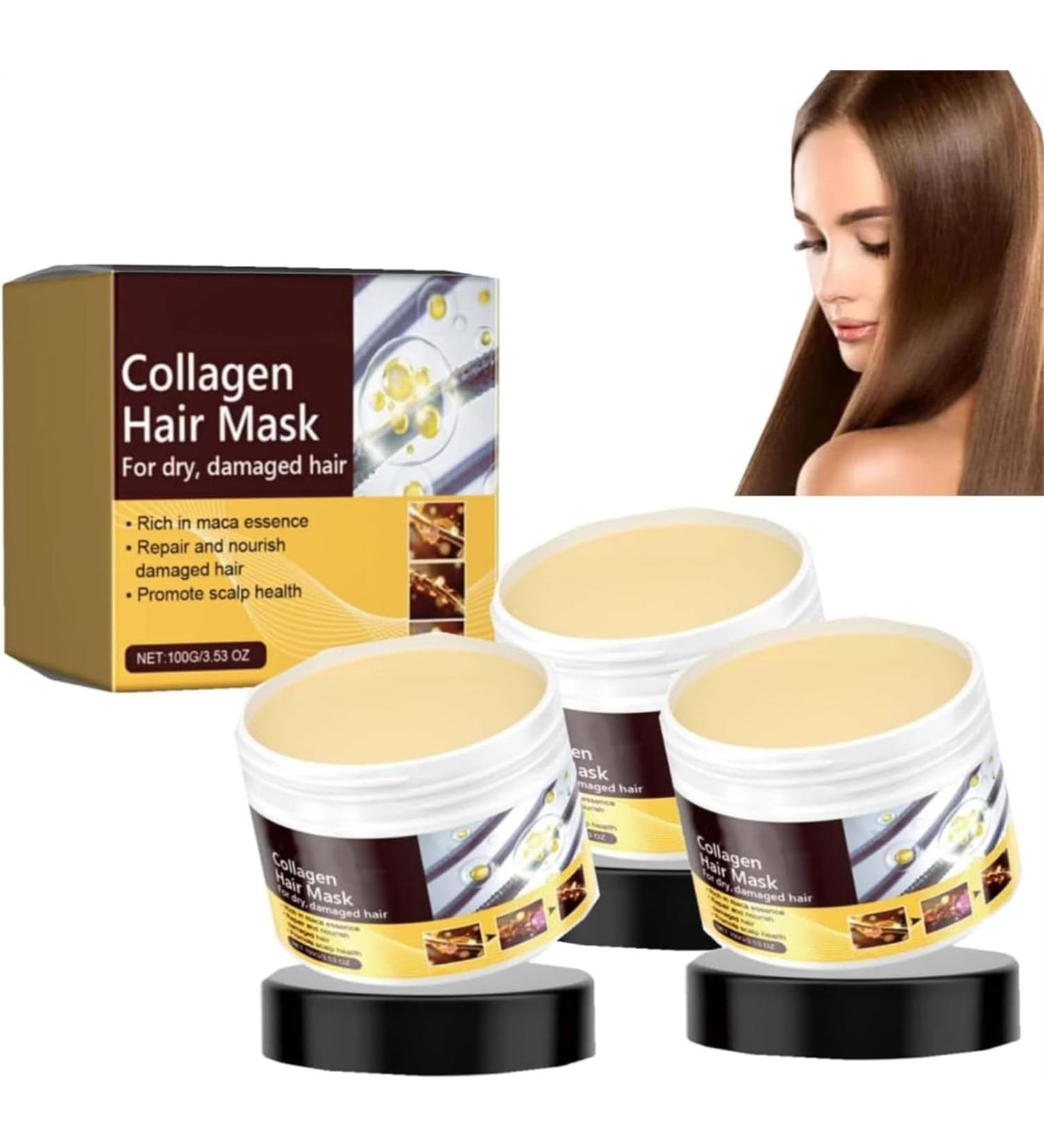 zzqclp Collagen Hair Mask Natural Argan Oil Hair Mask Deep Repair Conditioner Magic Hair Mask for Dry and Damaged Hair - Buy Online on GoSupps.com