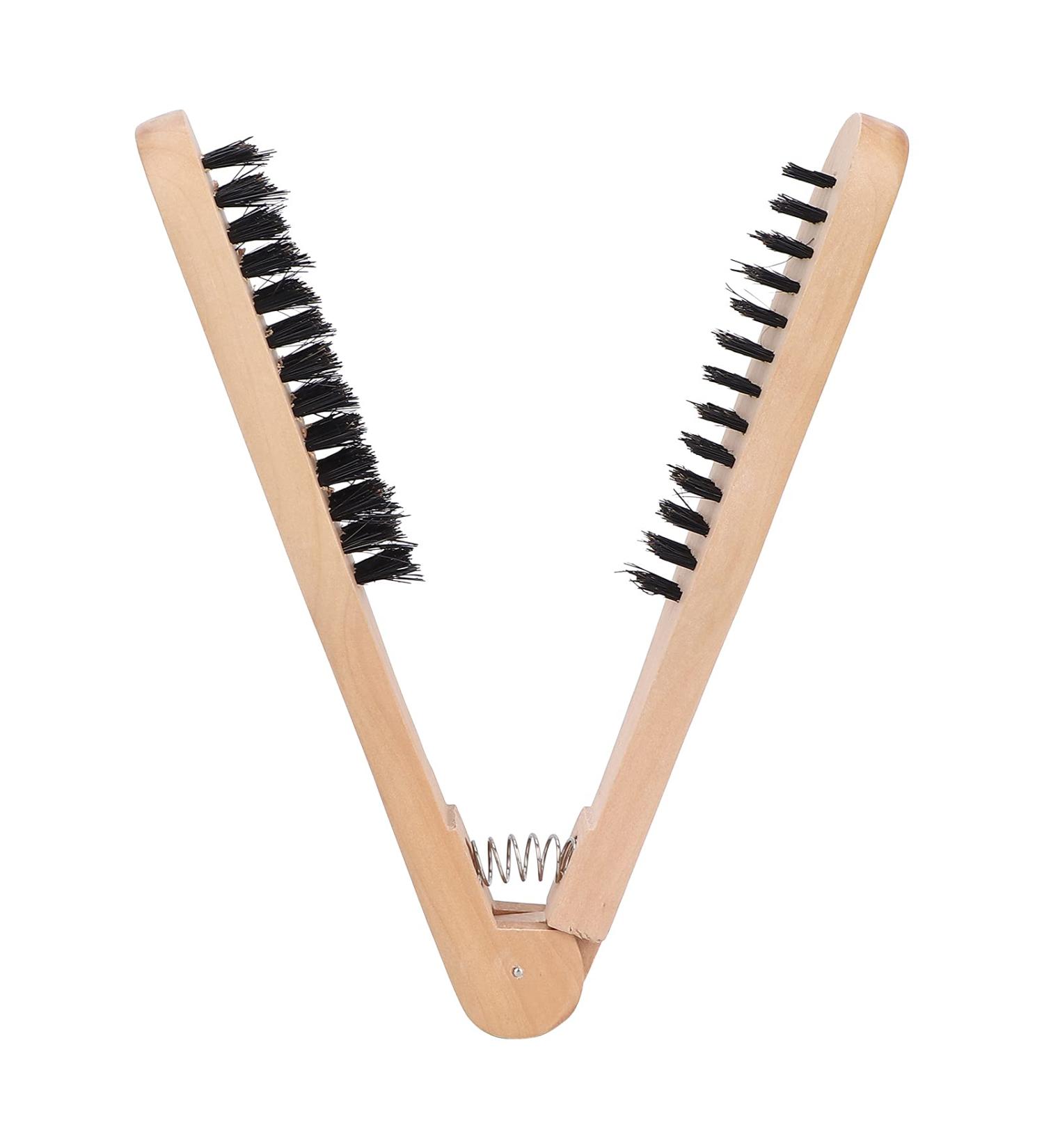 Choose Hair comb doublesided brush wooden handle antistatic clip comb for styling and smoothing hair without heat damage - Buy Online on GoSupps.com