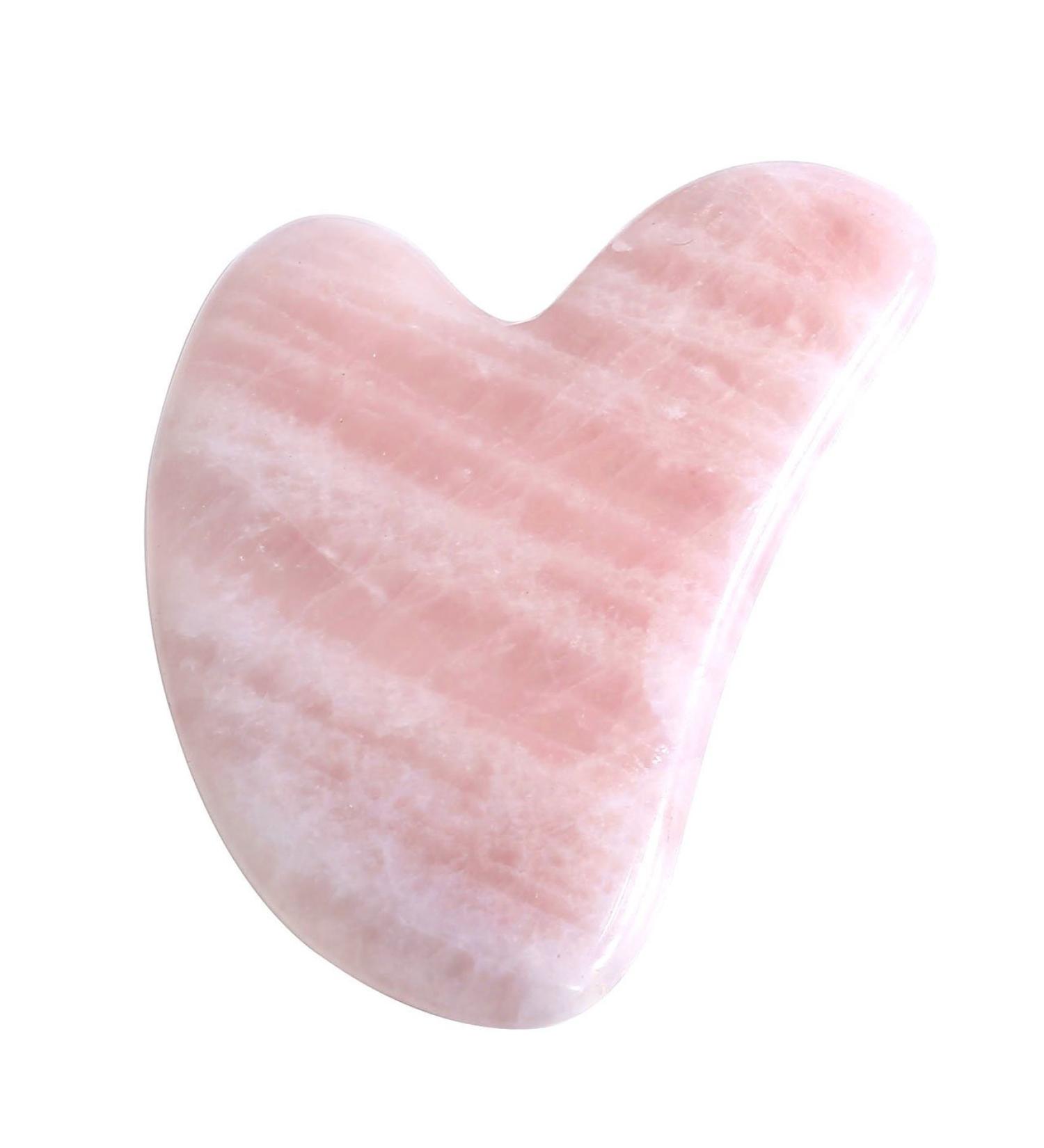JOVIVI Rose Quartz Gua Sha Board - Heart-Shaped Scraping Massage Tool for Acupuncture Therapy | Natural Aventurine Healing Benefits - Buy Online on GoSupps.com