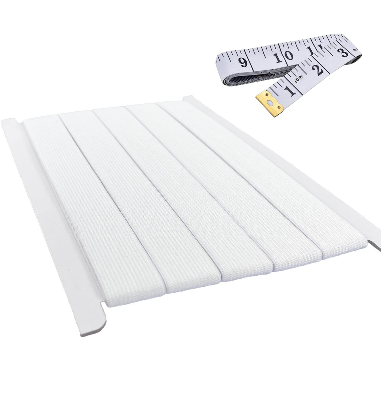 Sewing Elastic Band 1 Inch x 33FT White with Soft Tape Measure - High Elasticity Knit Stretch Band for Clothes, Wigs, Waistband - DIY Crafts - Buy Online on GoSupps.com