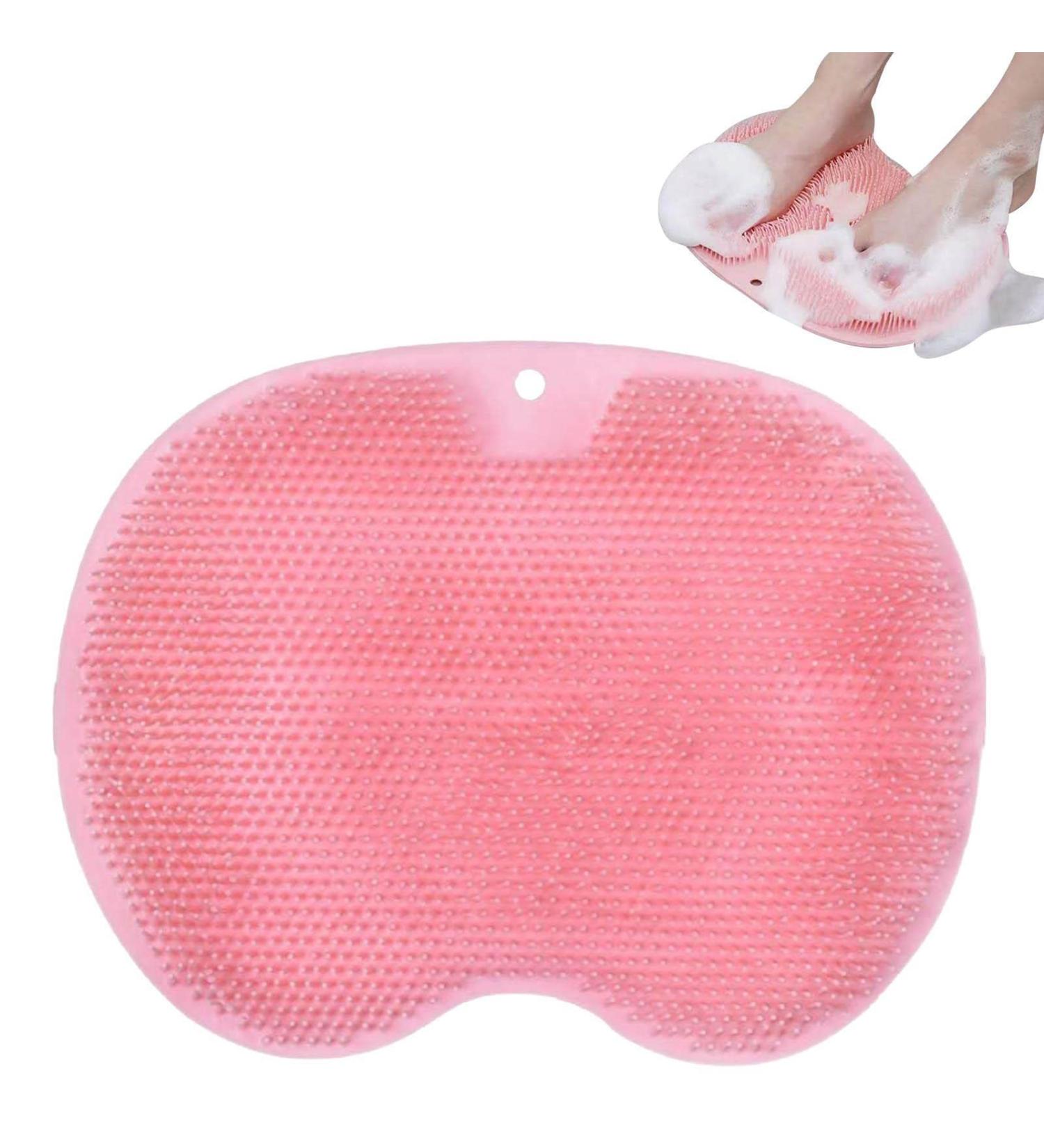 Jinmen 3-Piece Silicone Shower Foot Scrubber Set - Non-Slip Body Brush with Suction Cup - Gentle Exfoliation for Women - Easy Dead Skin Removal - Red - Buy Online on GoSupps.com