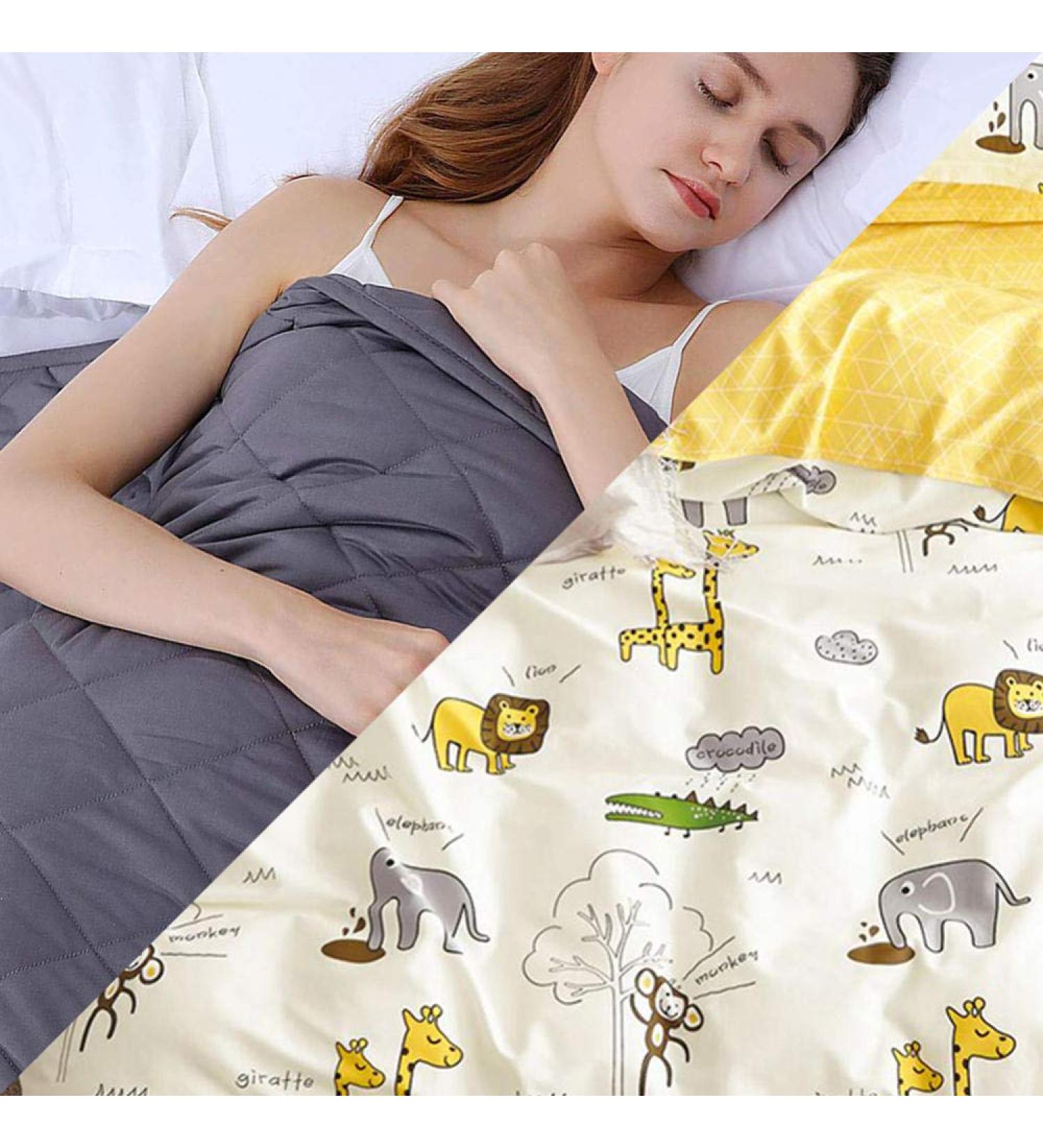 4.5 kg Heavy Weighted Blanket with Duvet Cover - Sleep & Stress Relief for 49-63 kg - 122 x 183 cm - Comfortable White Design - International Shipping - Buy Online on GoSupps.com