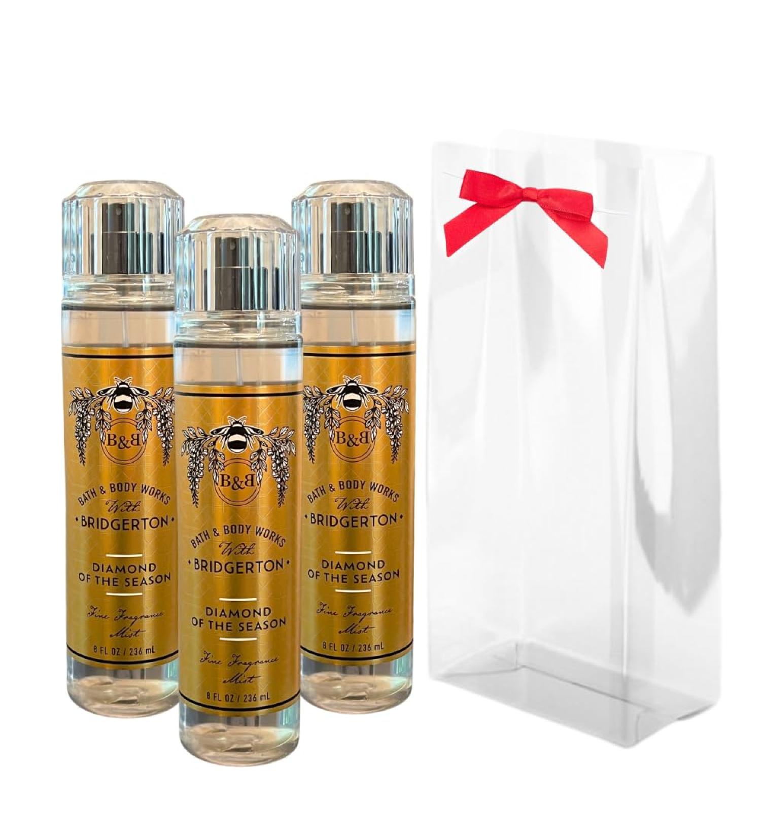 Bath & Body Works BRIDGERTON DIAMOND OF THE SEASON Fine Fragrance Mist Gift Set with a Red Bow for Holiday 8 fl oz - Pack of 3 - Buy Online on GoSupps.com