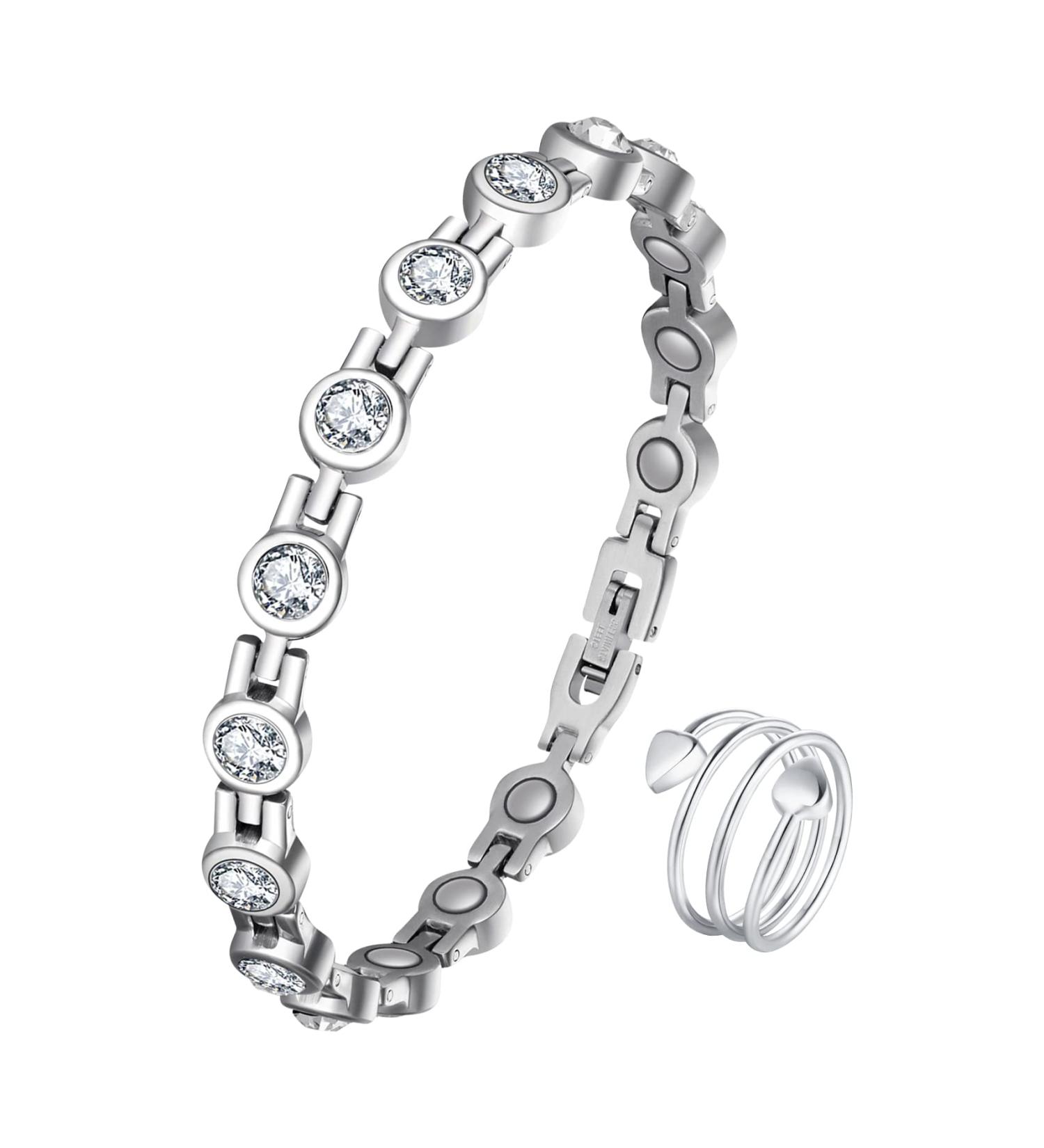 Jeracol Titanium Steel Magnetic Bracelets and Rings for Women - Adjustable Size & Gift Box, Mother's Day Special - Buy Online on GoSupps.com