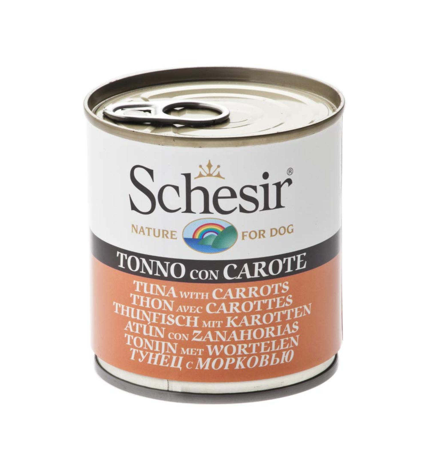 Schesir Wet Dog Food Tuna with Carrot Pack of 16 x 285 g Total: 4560 g