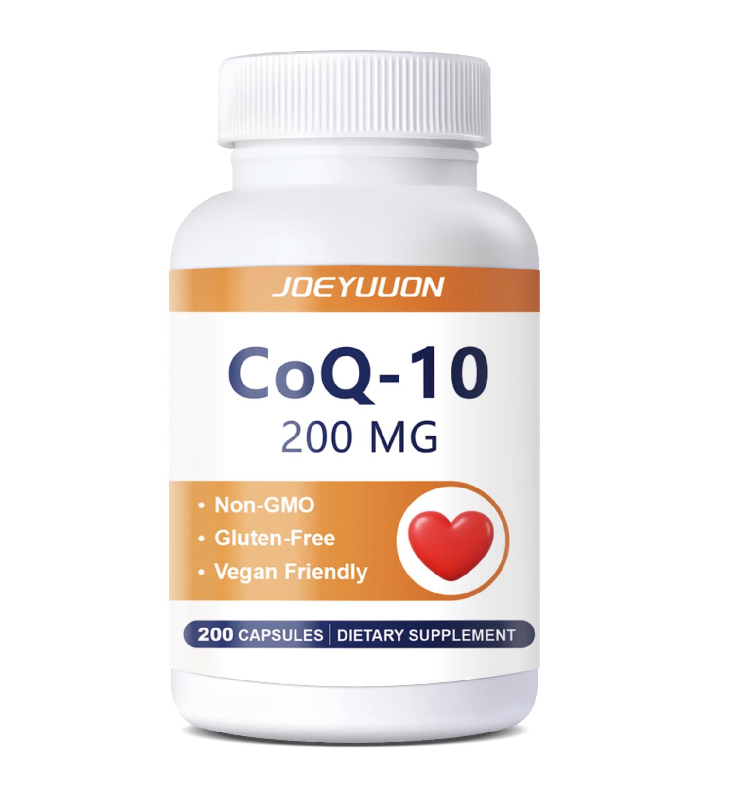 JOEYUUON CoQ10 Supplement 200mg Daily Coenzyme Q10 for Energy & Wellness Non-GMO Gluten-Free 200 Capsules - Buy Online on GoSupps.com