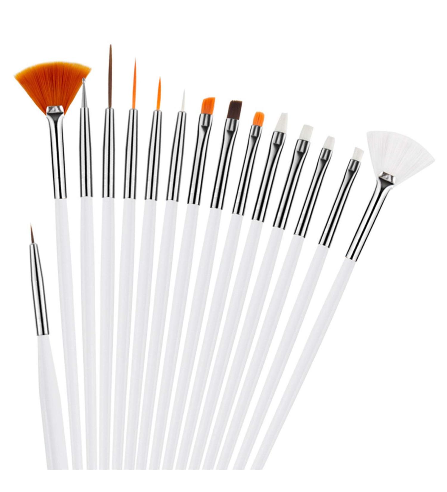 15pcs Nail Art Brushes Set - Carving Painting & Dotting Tools for Professional Nail Design - Buy Online on GoSupps.com