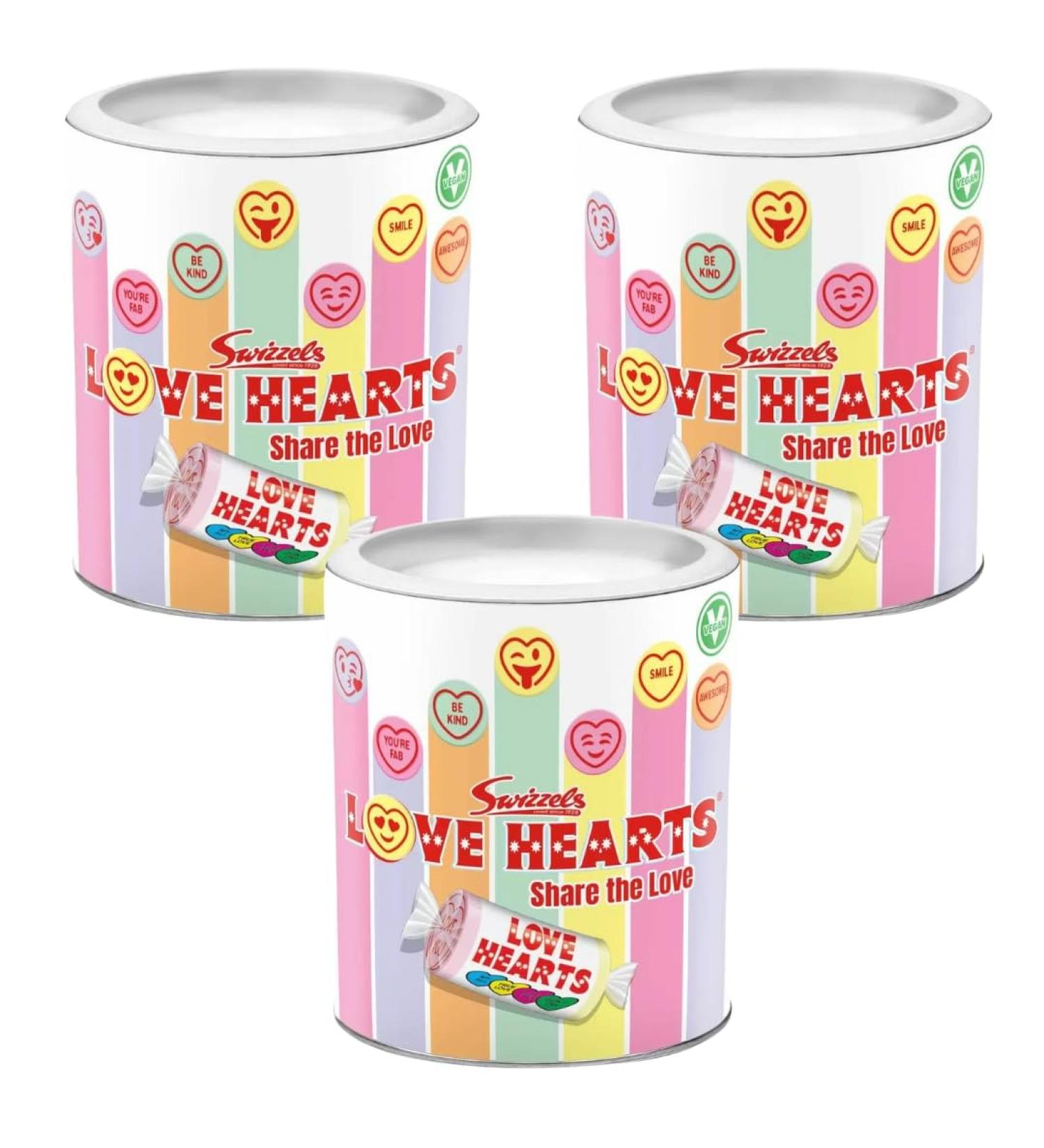 Sweets Bundle with Swizzels Love Hearts Drum 200g (3 Pack)
