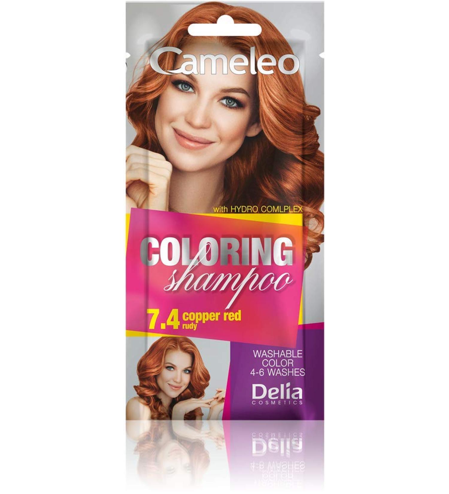  Delia Cosmetics Cameleo - Tinted Shampoo - Copper Red - Quick and easy color refresh "color by color" - Ammonia and oxidant free - Shampoo sachet - 40 ml - Buy Online on GoSupps.com