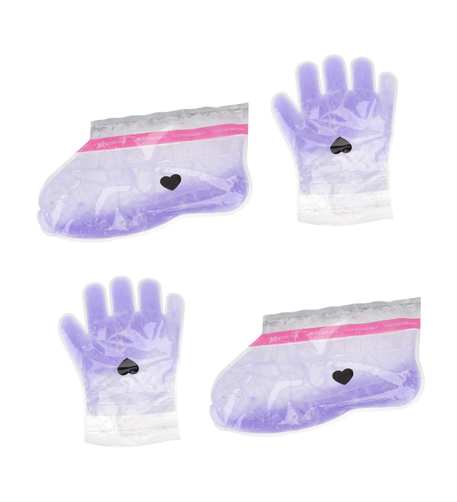 2 Pairs Wax Gloves Foot Non-woven Fabric Nursing Cover Purple - Buy Online on GoSupps.com