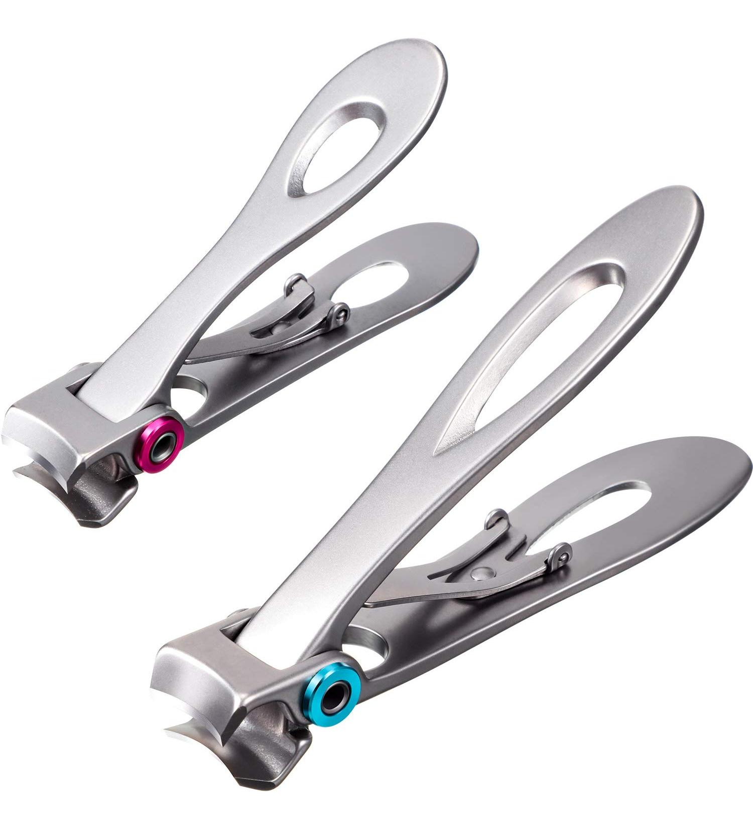 Oversized Thick Nail Clippers - Stainless Steel Cutter for Tough Toenails & Fingernails - 2 Sizes - Men & Adults - Silver - Buy Online on GoSupps.com