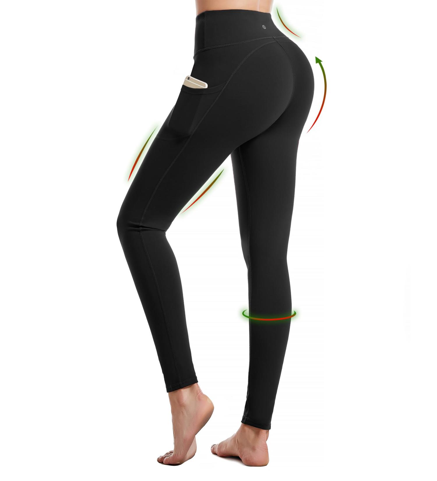 Buy Cambivo Women's High Waist Camouflage Leggings - Sports Pants with Cell Phone Pocket | Breathable & Opaque Yoga Trousers for Fitness Golf Training | Stylish Black - Buy Online on GoSupps.com