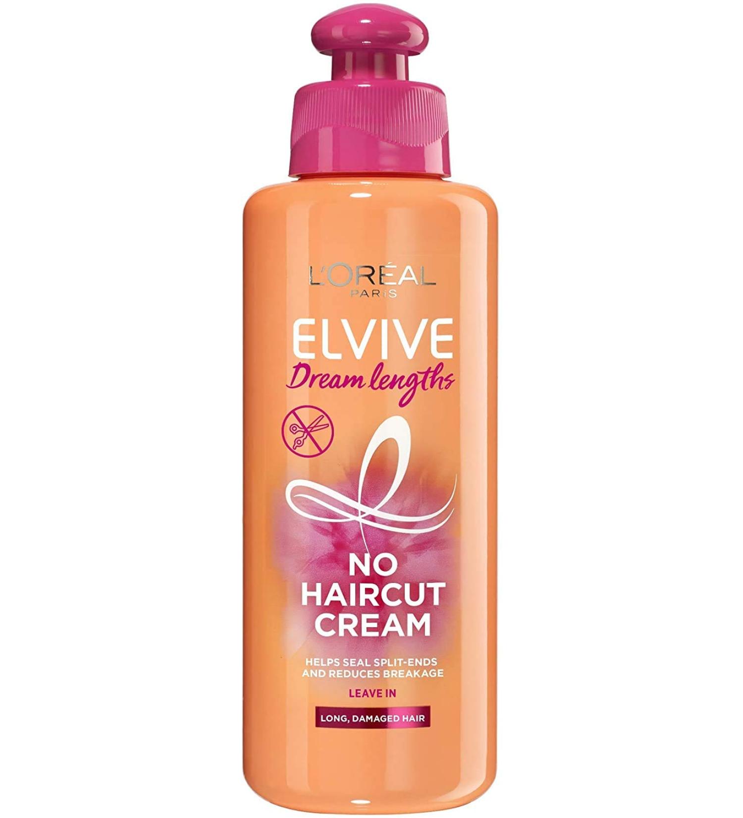 L'Or al Elvive Dream Lengths No Haircut Cream 200ml - Keratin Leave-In Conditioner for Long Damaged Hair - Buy Online on GoSupps.com
